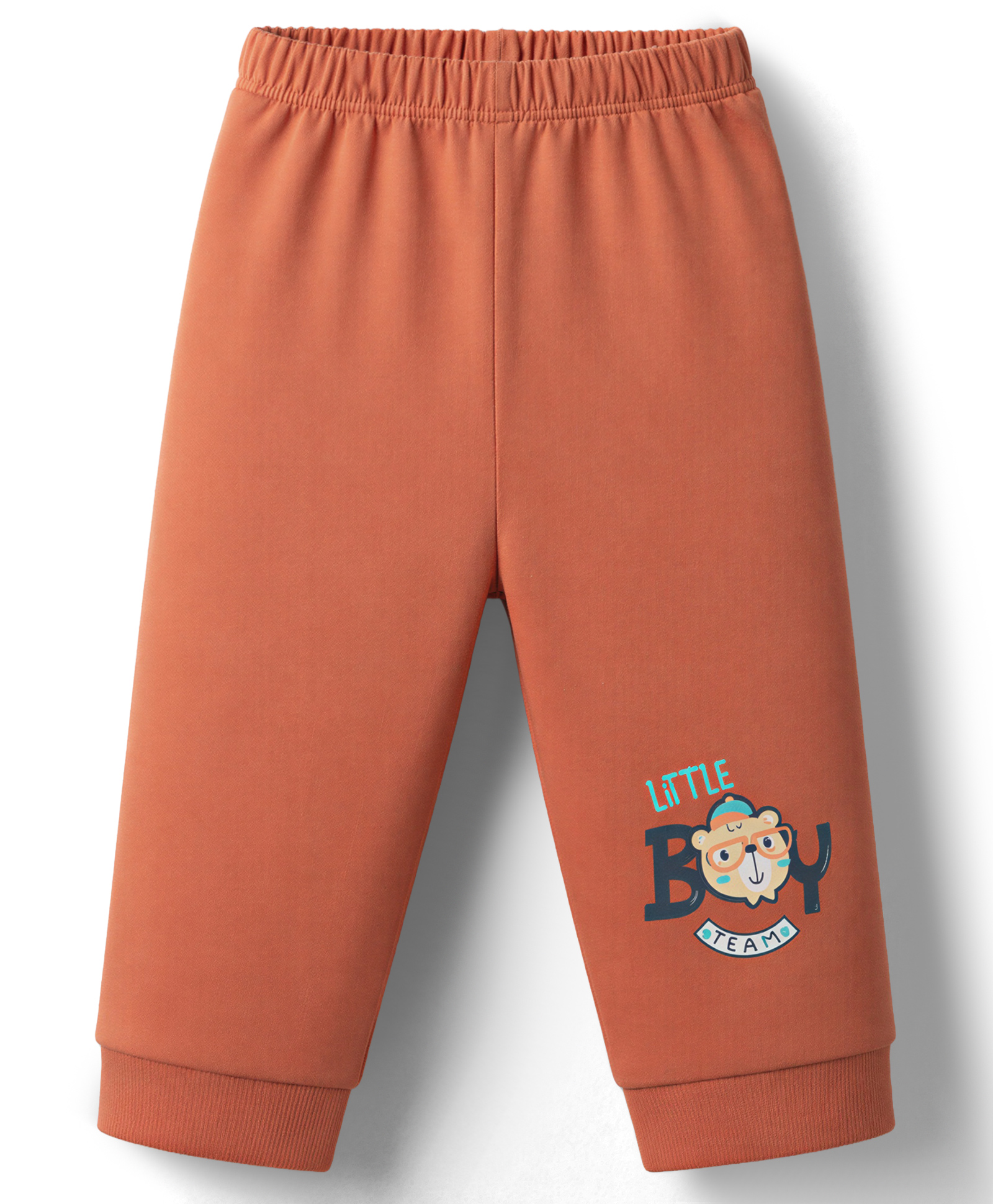 Tango Looper Knit Full Length Bear Printed Lounge Pant - Rust Orange-picture-16
