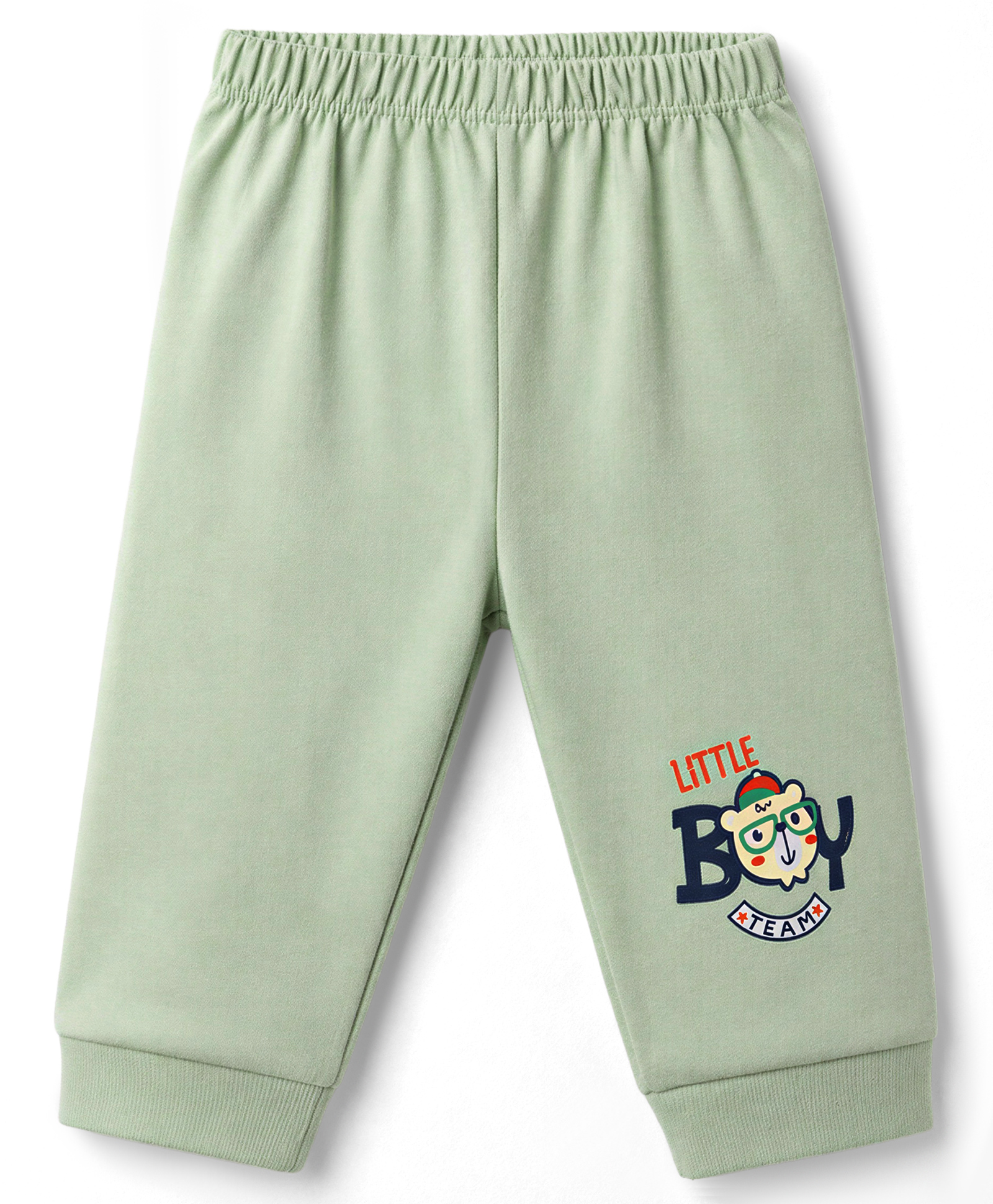 Tango Looper Knit Full Length Bear Printed Lounge Pant - Light Green-image-19