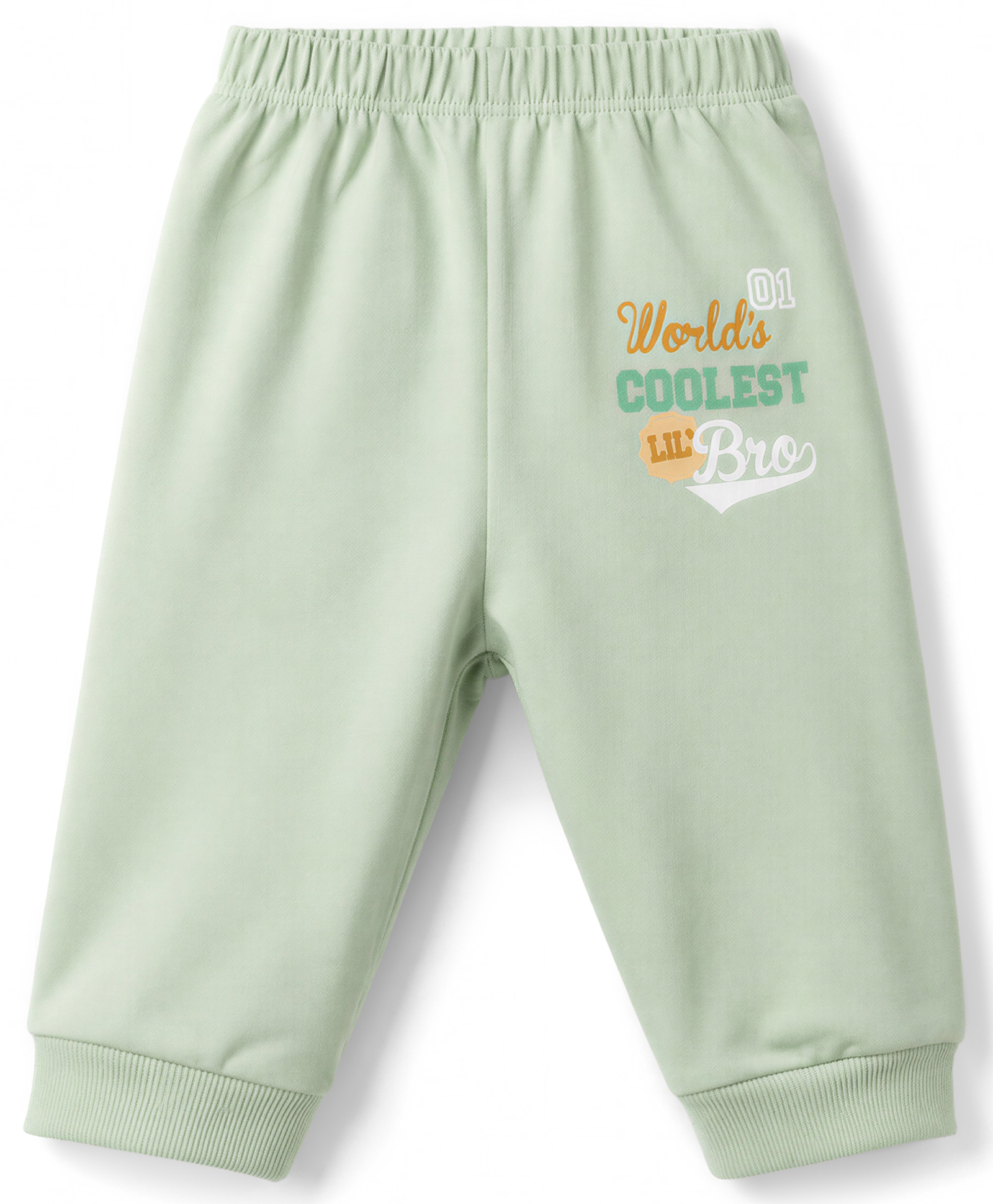Tango Looper Knit Full Length Text Printed Lounge Pant - Light Green-image-27