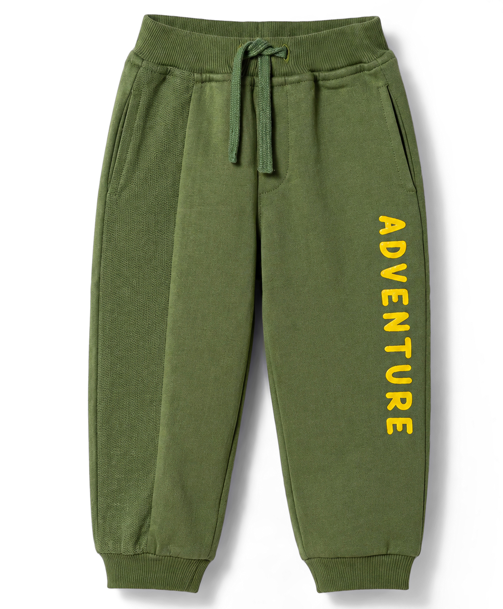 Babyhug Terry Knit Full Length Lounge Pant Text Print - Olive-image-20