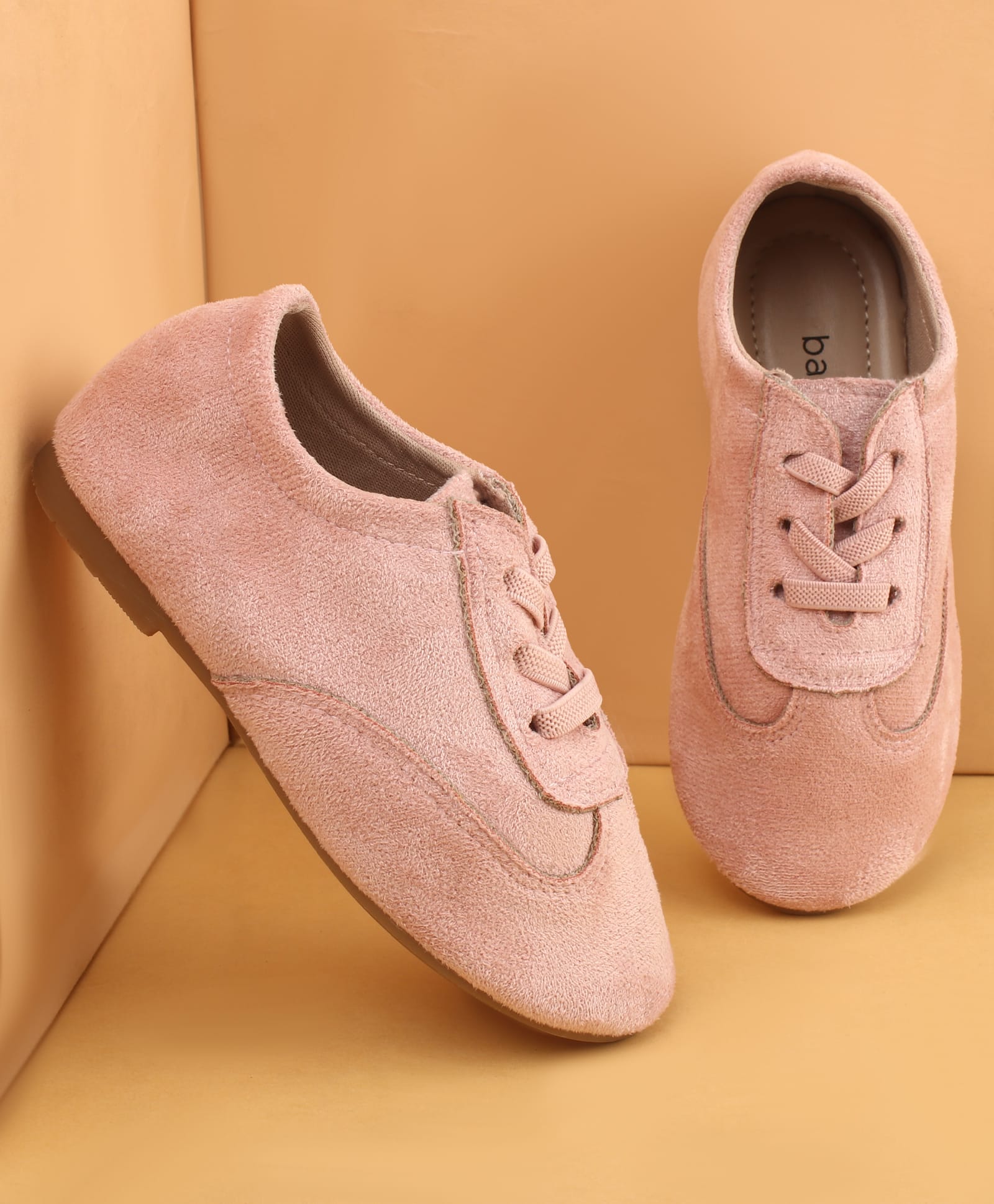 Babyoye Lace Up Closure Party Wear Solid Shoes - Pink-picture-17