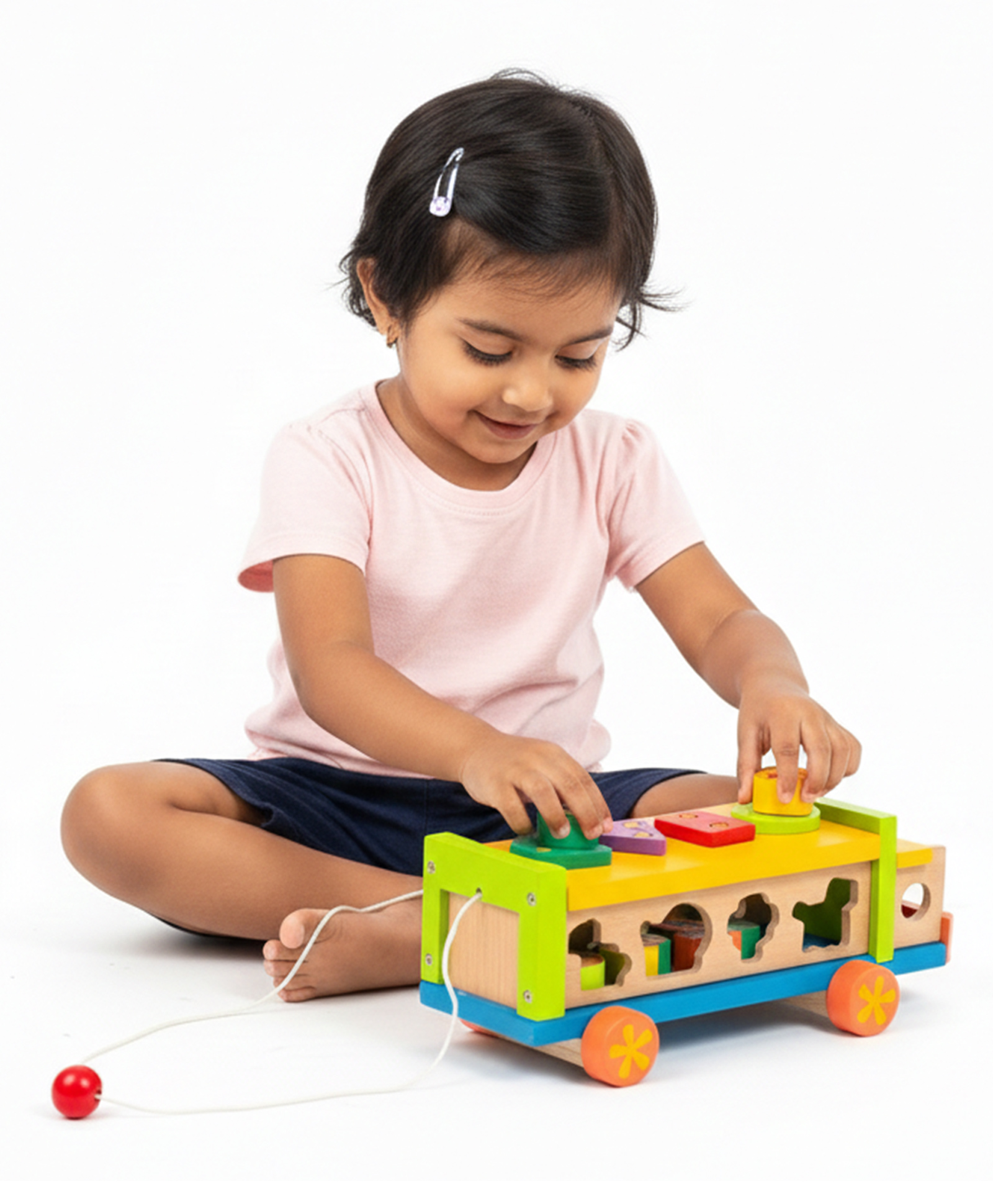 Shumee 2-in-1 Wooden Animal Truck & Shape Sorter Pull-Along Toy with 6 Chunky Animal Blocks for Toddlers (12 Months - 4 Years)-picture-17