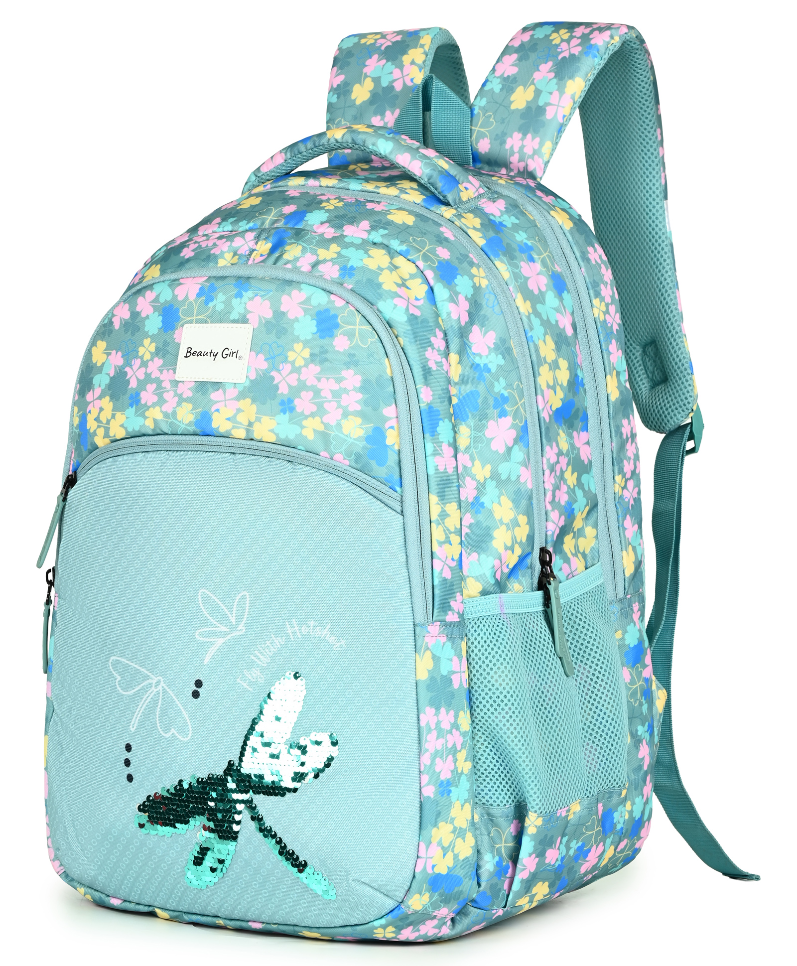 Beauty Girls Height 18 Inches Fly With Me School Bag Water Resistant 34 Litres - Aqua Blue-image-18