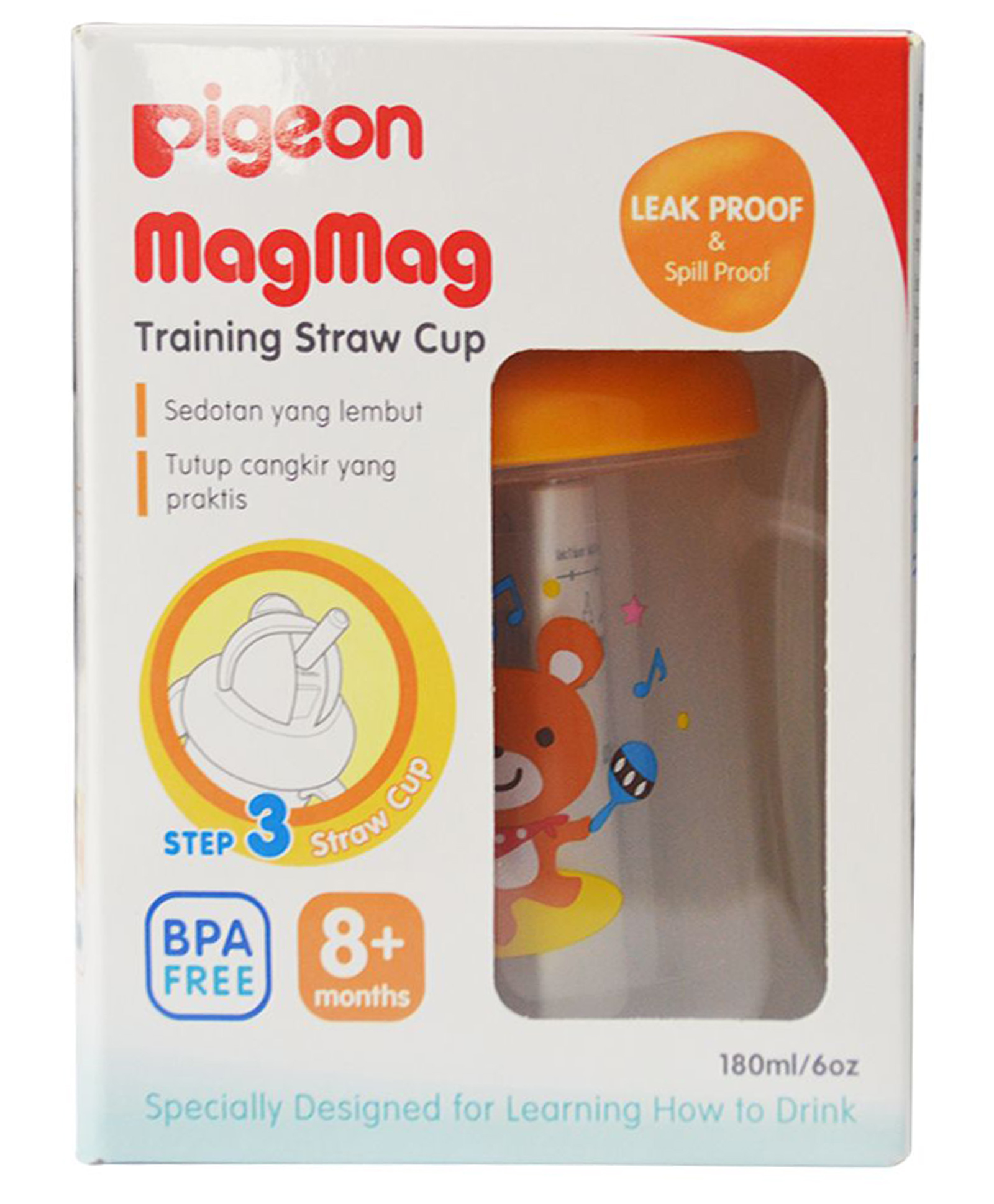Pigeon Mag Mag Training Straw Cup Orange - 180 ml-picture-29