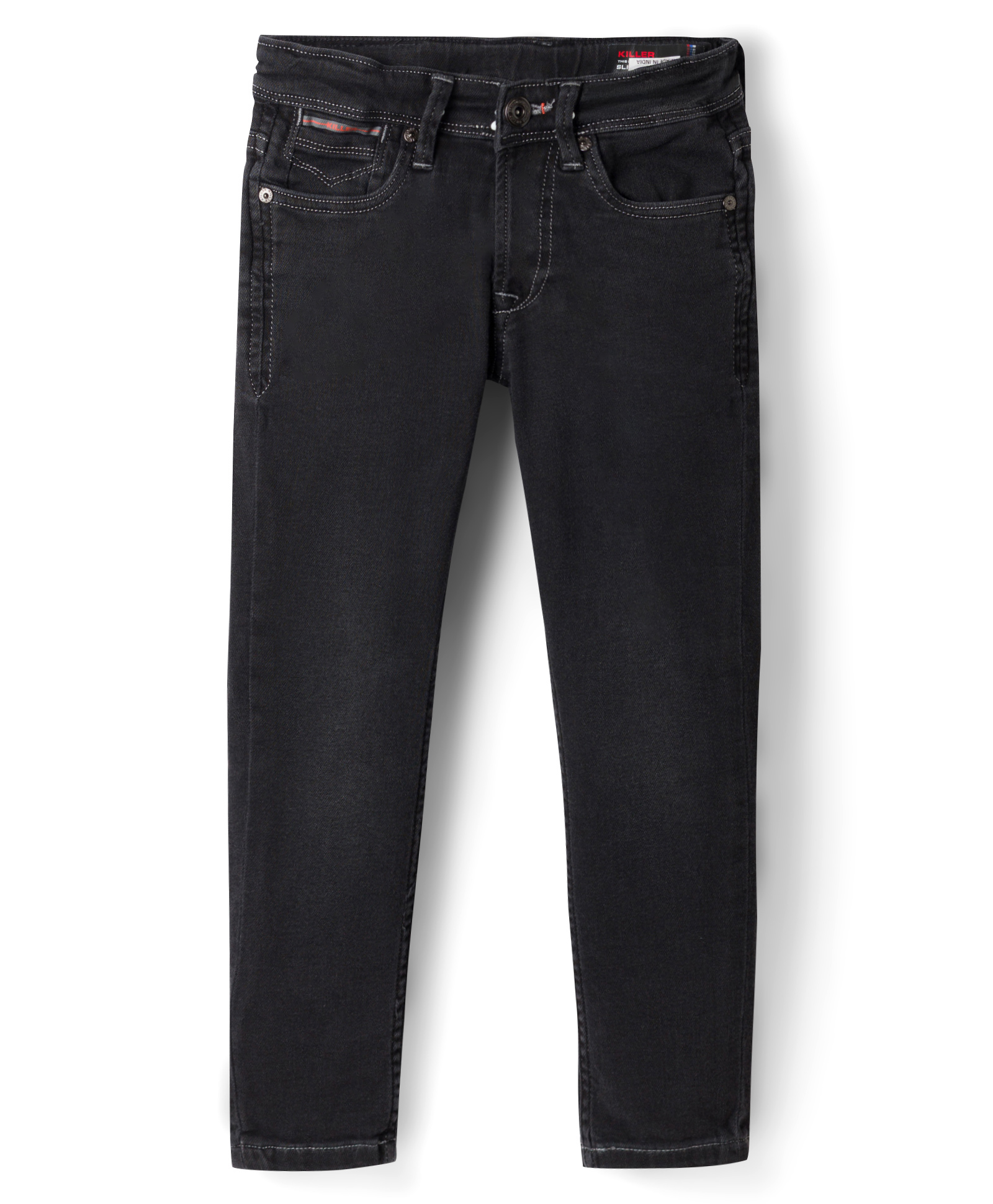 Junior Killer Elastane Blend Full Length Solid Jeans With Stretch - Black-picture-14