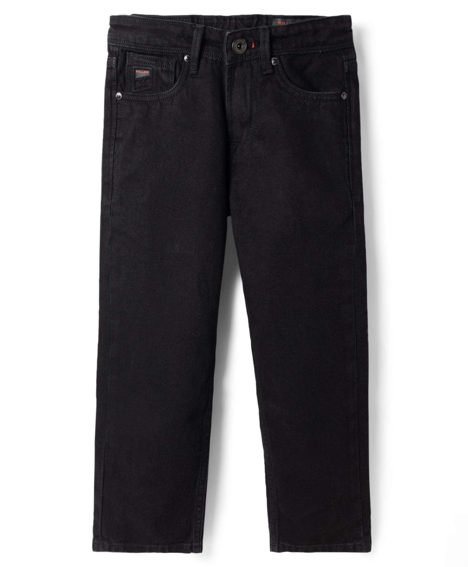 Junior Killer Cotton Full Length Solid Color Relaxed Fit Denim Jeans with Stretch - Black-picture-13