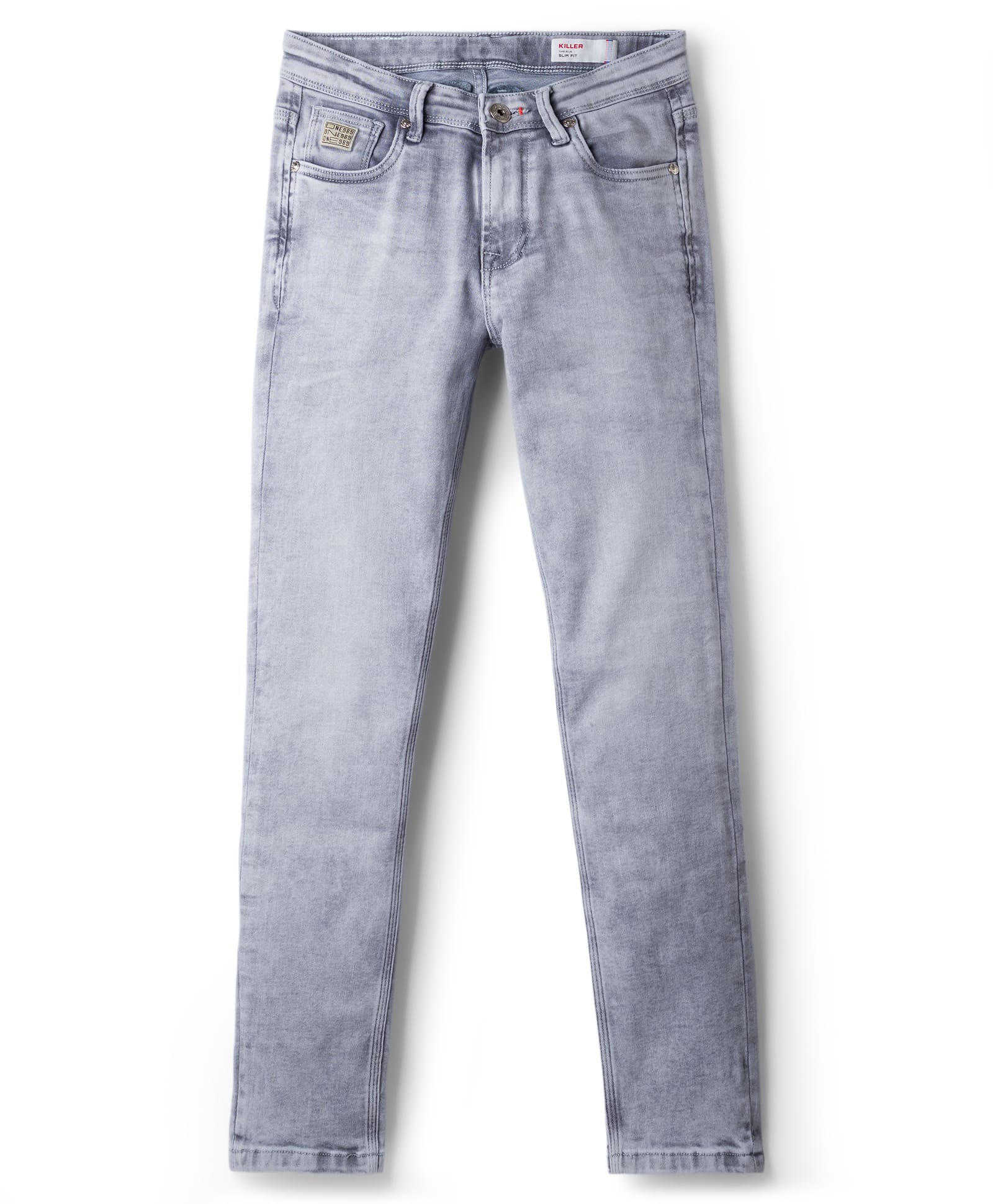Junior Killer Elastane Blend Full Length Solid Jeans With Stretch - Light Grey-picture-28