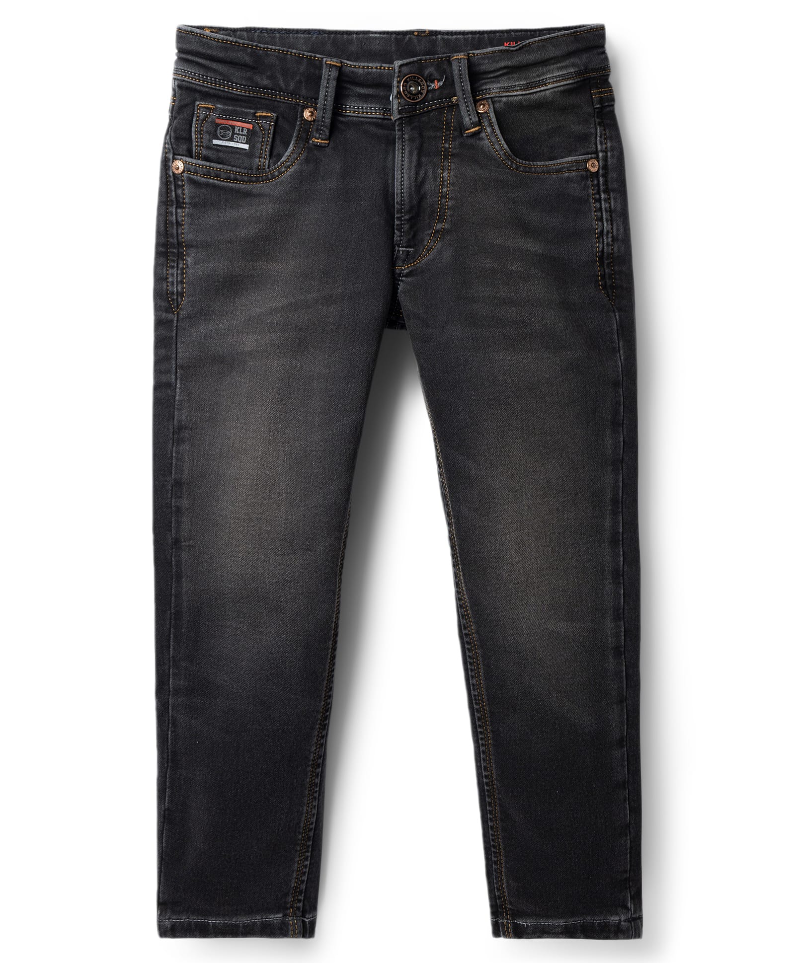 Junior Killer Cotton Elastane Blend Full Length Solid Jeans - Black-picture-14
