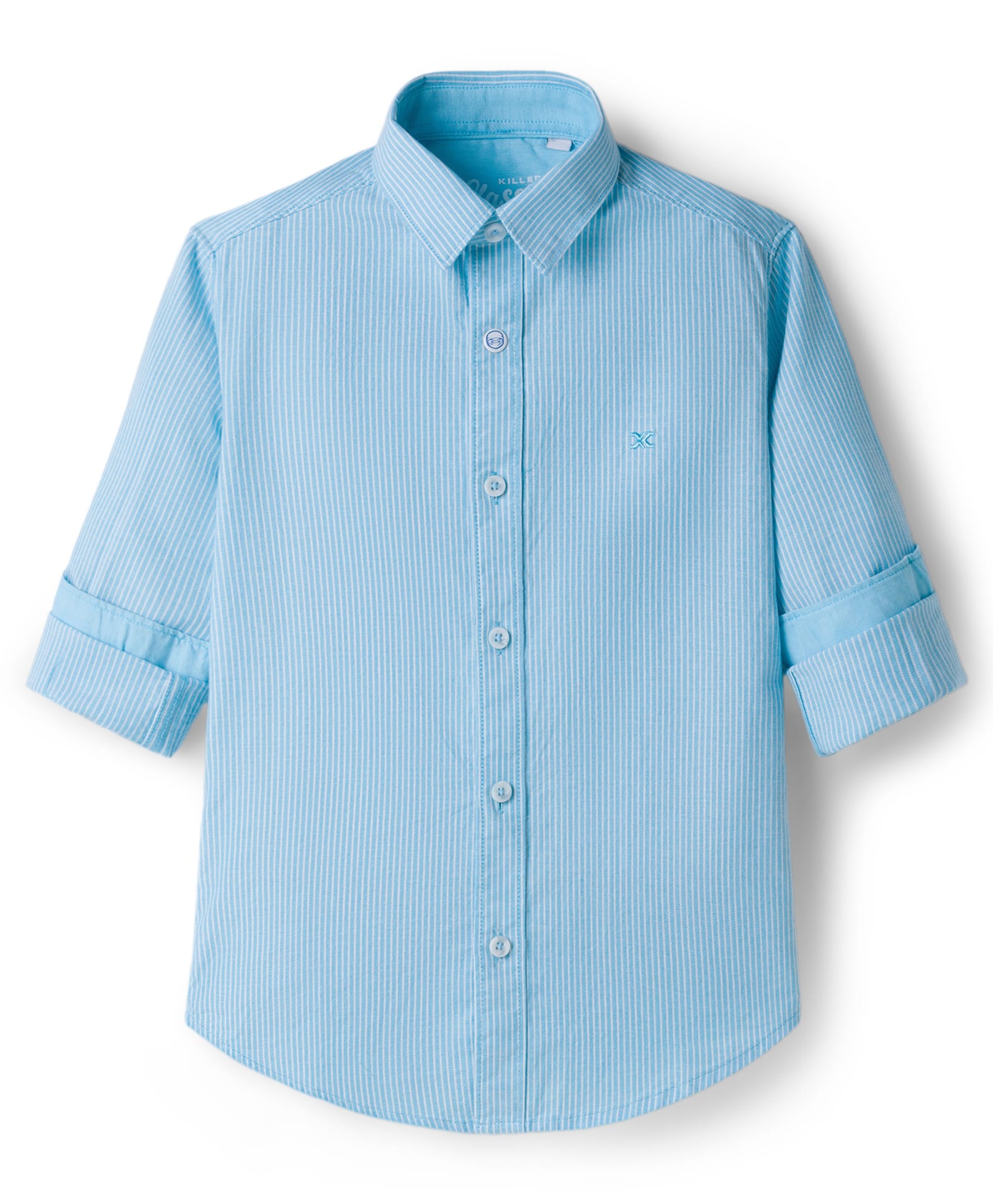 Junior Killer Cotton Woven Full Sleeves Striped Shirt - Light Blue-picture-29