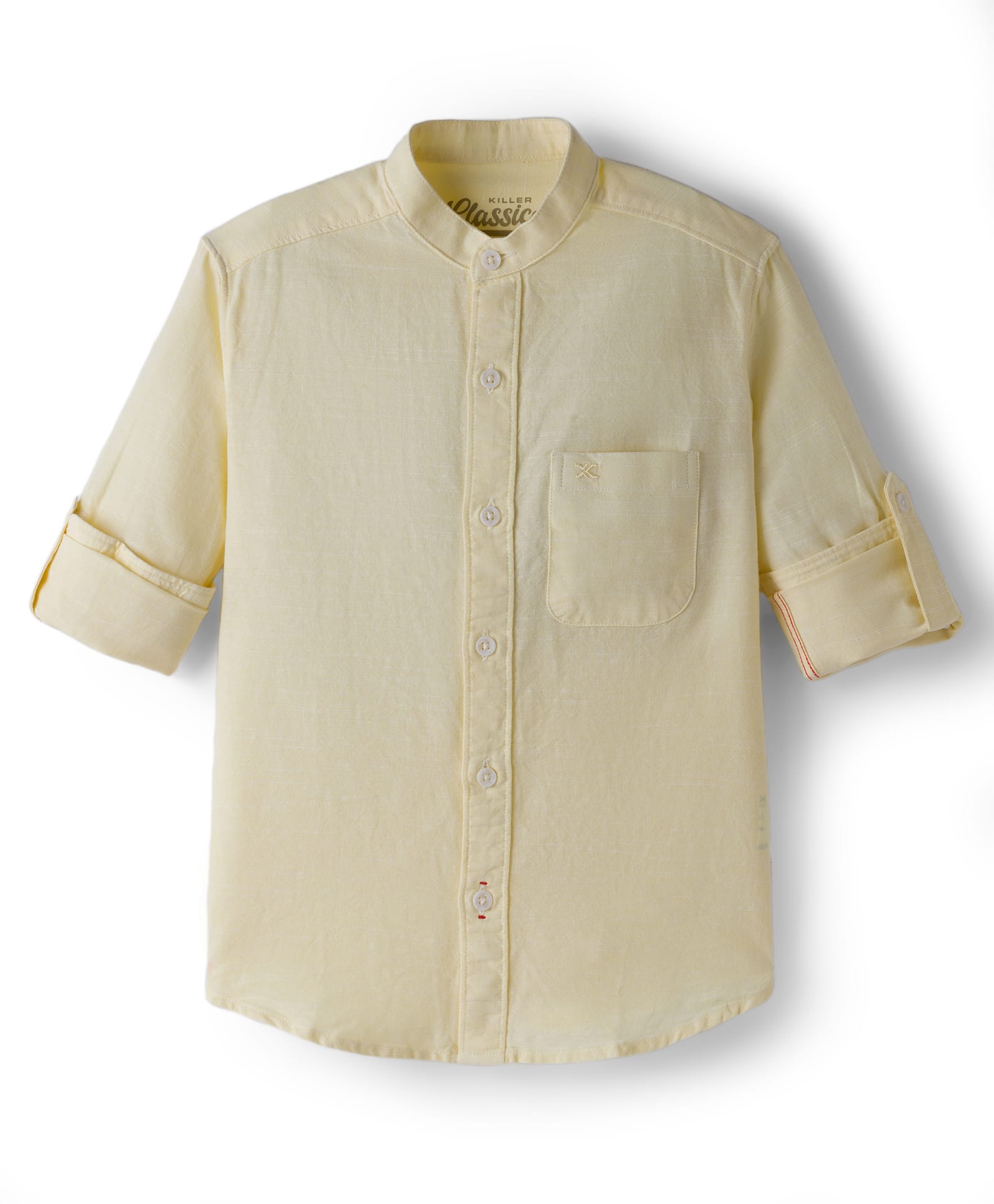 Junior Killer Cotton Woven Full Sleeves Solid Color Shirt - Yellow-picture-35