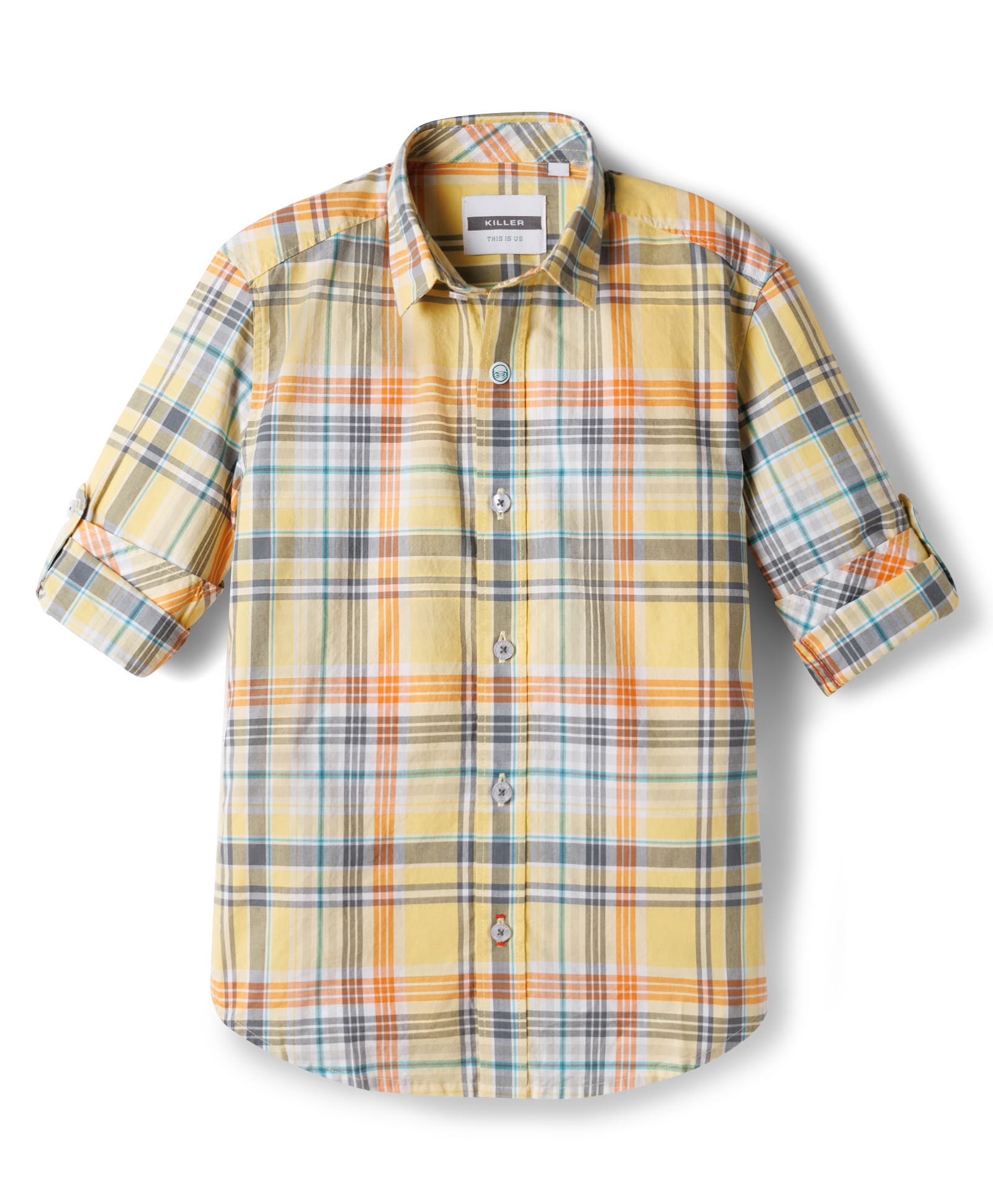 Junior Killer Cotton Woven Full Sleeves Checkered Shirt - Yellow-picture-26