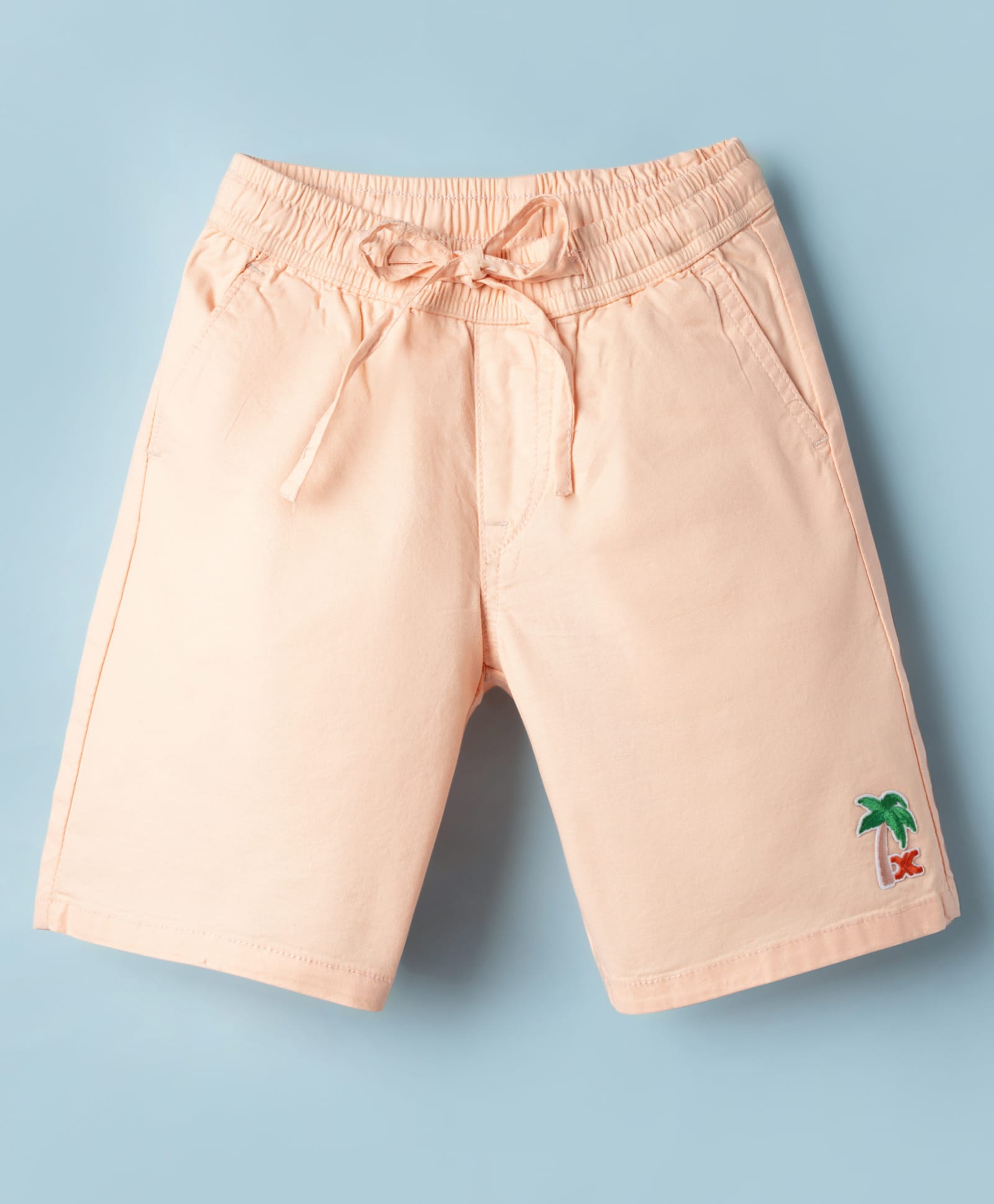 Junior Killer Cotton Mid Thigh Shorts With Beach Theme Patch - Orange-picture-12