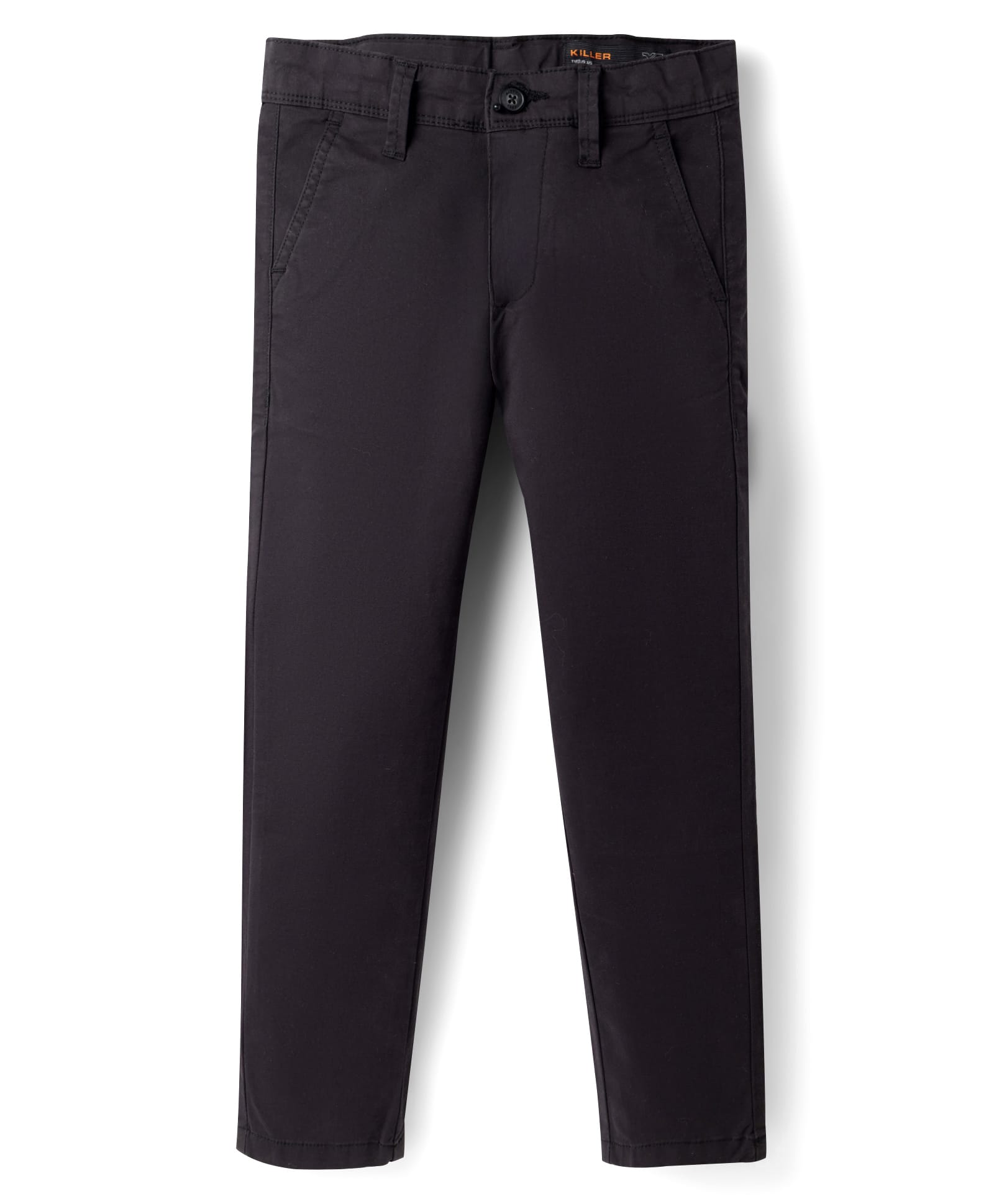 Junior Killer Cotton Lycra Woven Full Length Solid Trouser With Stretch - Black-picture-16
