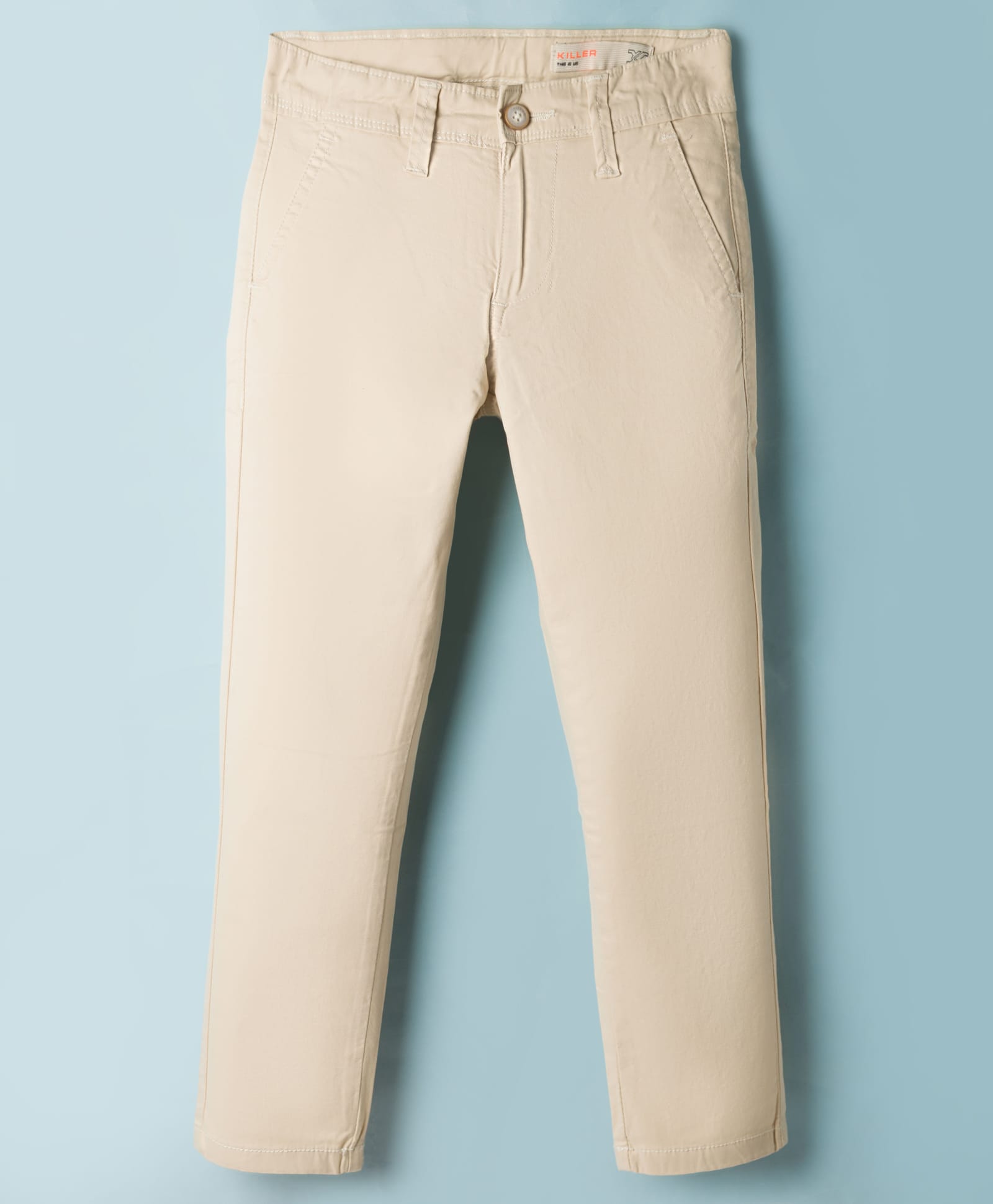 Junior Killer Cotton Lycra Woven Full Length Solid Trouser With Stretch - Khaki-picture-18