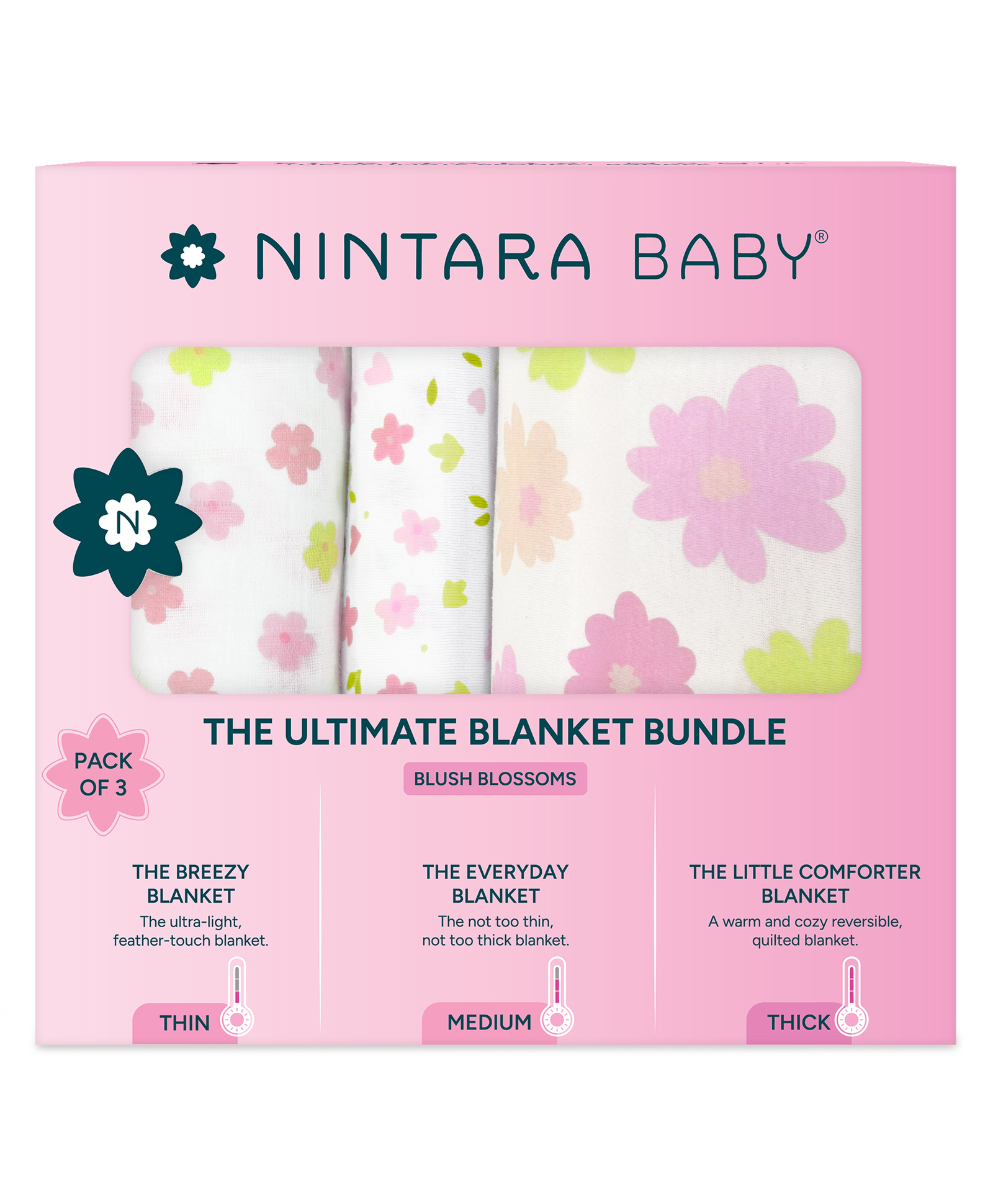 Nintara Baby Ultimate Blanket Collection 3 Pack All Season Baby Blankets (Light, Medium and Warm), Soft and Breathable for Newborns and Toddlers, Unisex Baby Gift-image-37