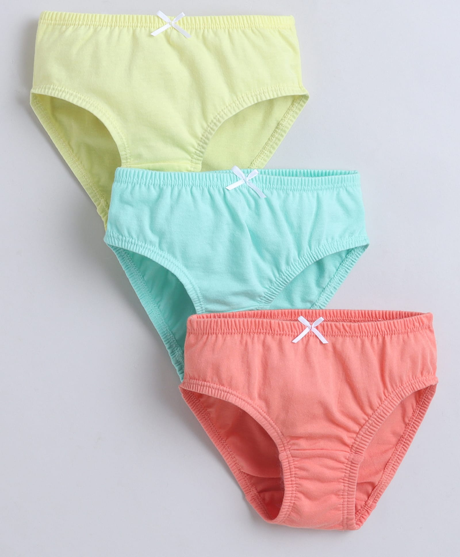 BUMZEE Cotton Knit Pack Of 3 Solid Panties - Yellow & Peach-image-42