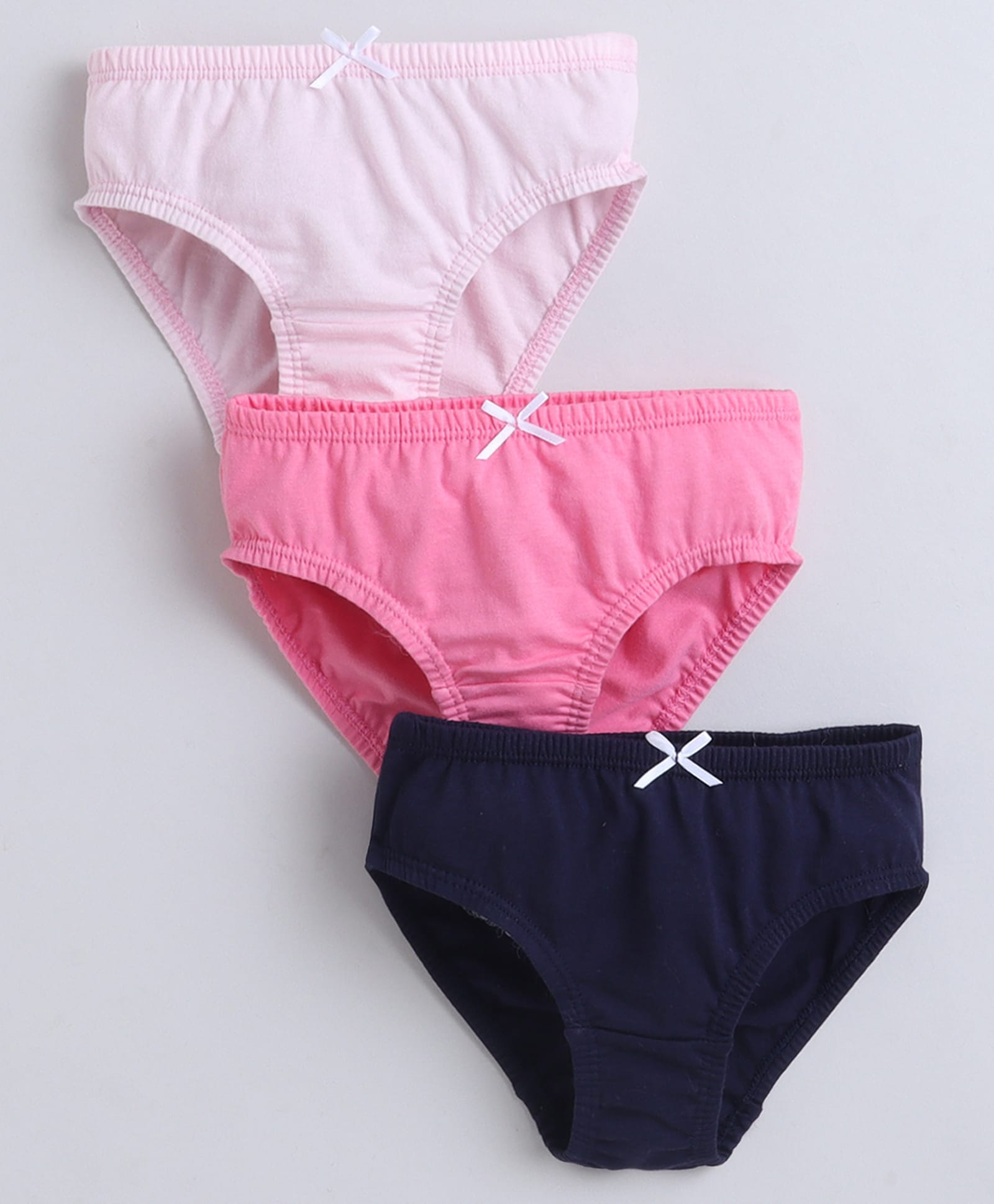 BUMZEE Cotton Knit Pack Of 3 Solid Panties - Navy Blue & Pink-image-46