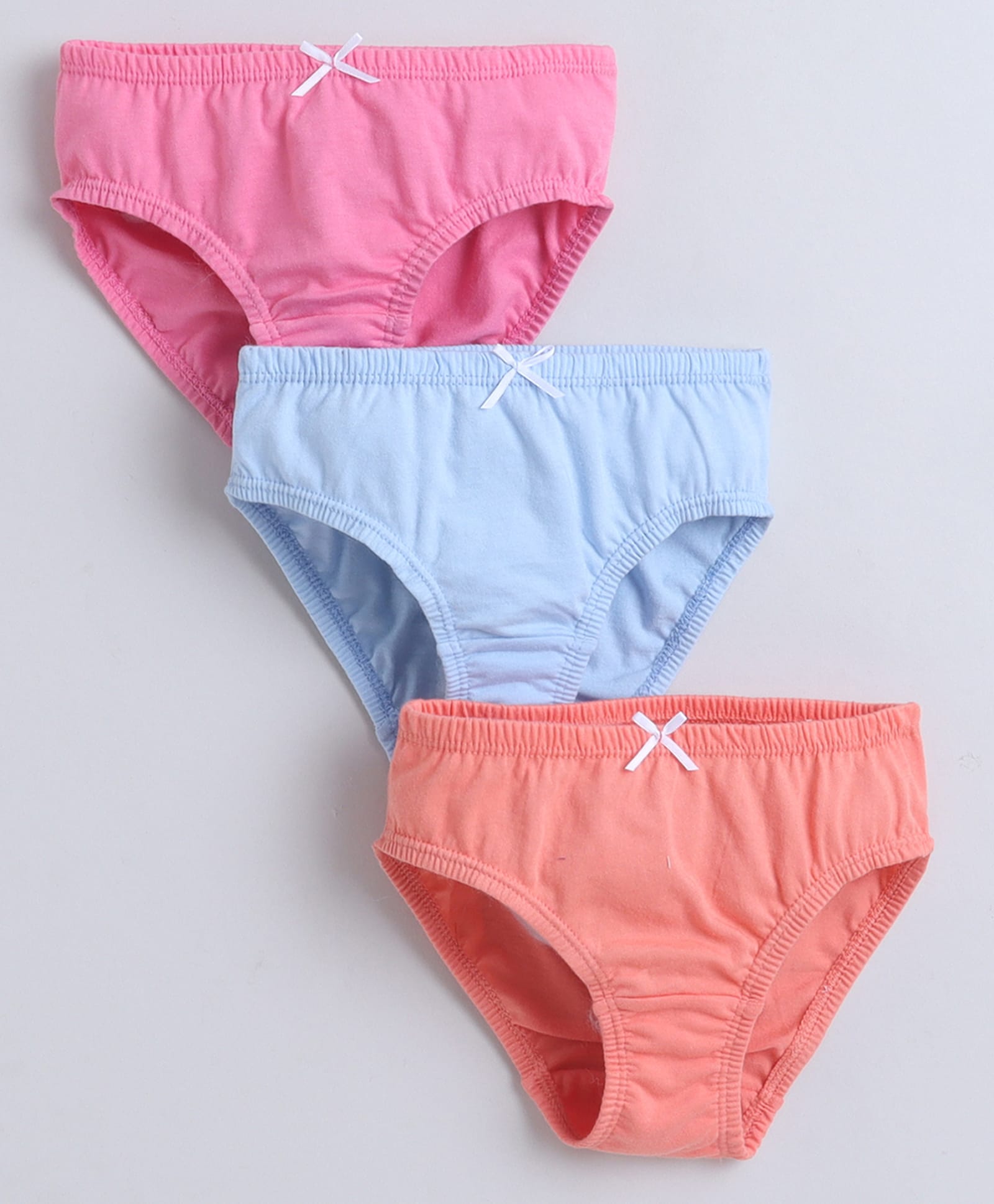 BUMZEE Cotton Knit Pack Of 3 Solid Panties - Pink & Sky Blue-image-16