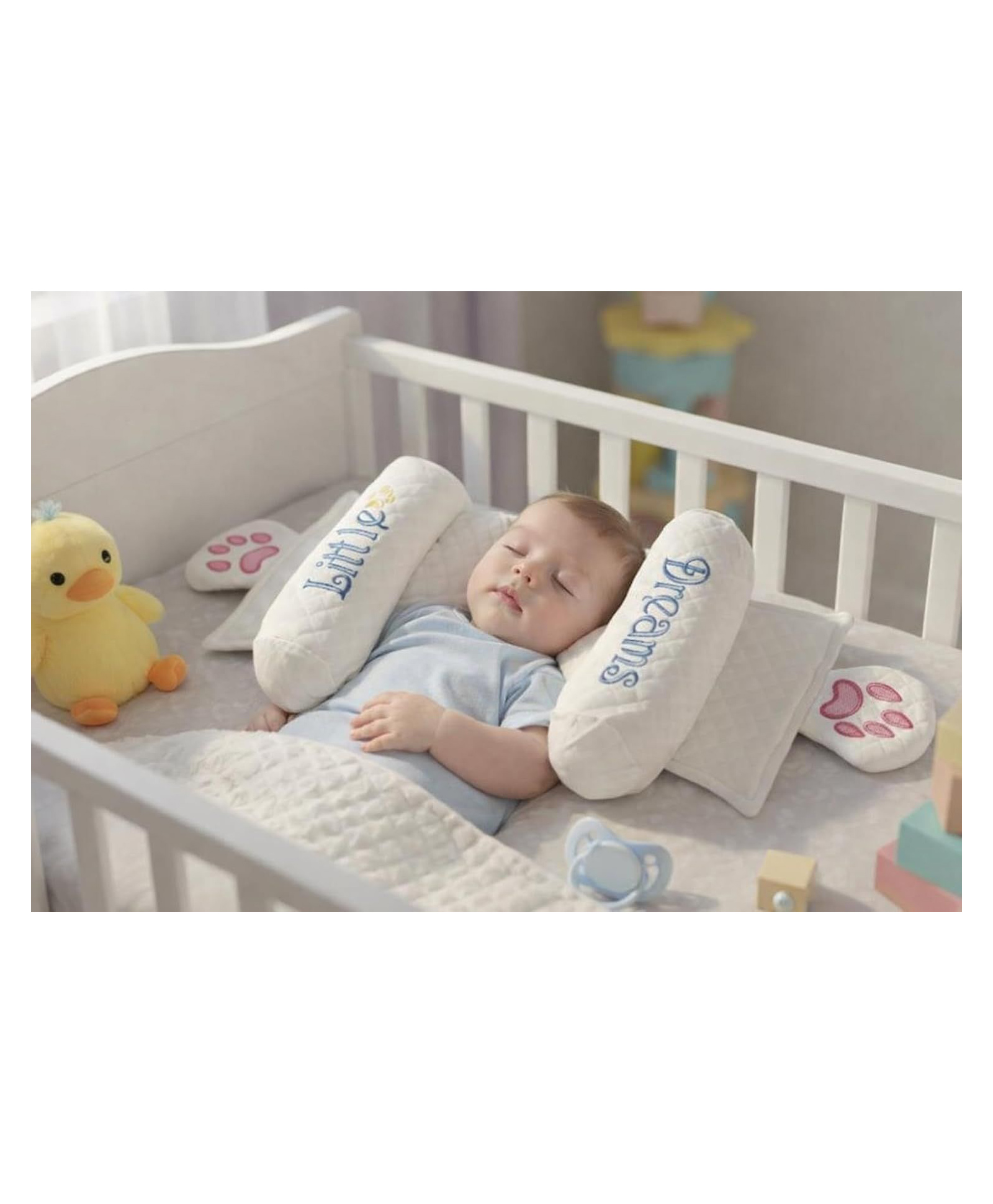 Muren Newborn Baby Pillow Slide Support | Adjustable Soft & Comfortable Sleep Pillow-Multicolor-Design and Color May Vary-image-3