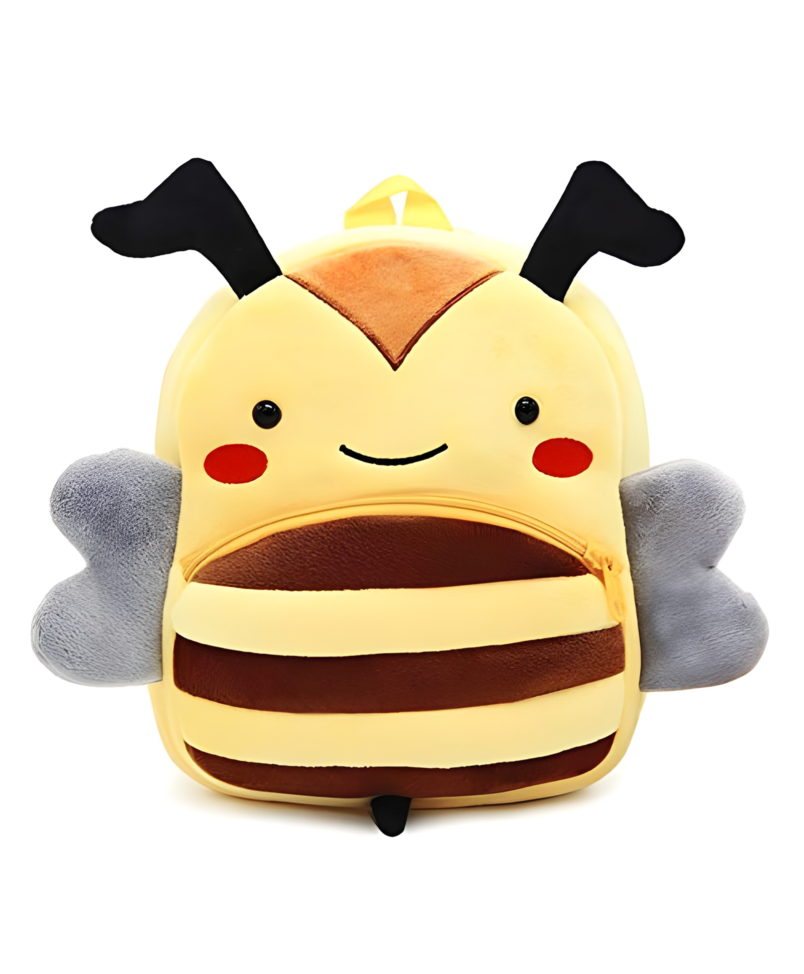 Delicado 14 Inches Premium Quality Soft design Yellow Bee shape school Bag for Kids-image-19