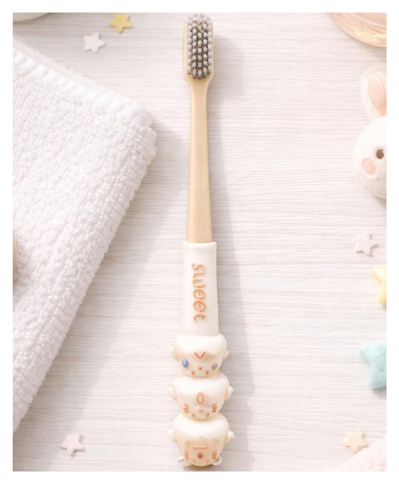 The little lookers Baby Toothbrush Ultra-Soft Bristles, Cartoon Grip for Kids/Babies/Toddlers -Peach-image-10