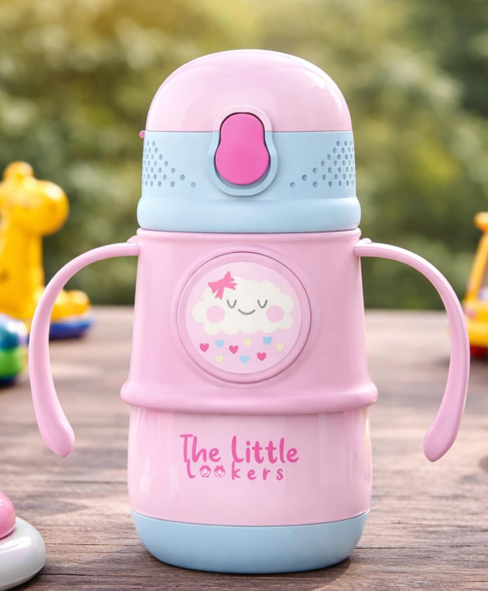 The little lookers Sipper Bottle Stainless Steel, Hot & Cold, Unbreakable, Rust Proof, Kids Water Bottle, Travel Use Pink - 300 ml-image-45