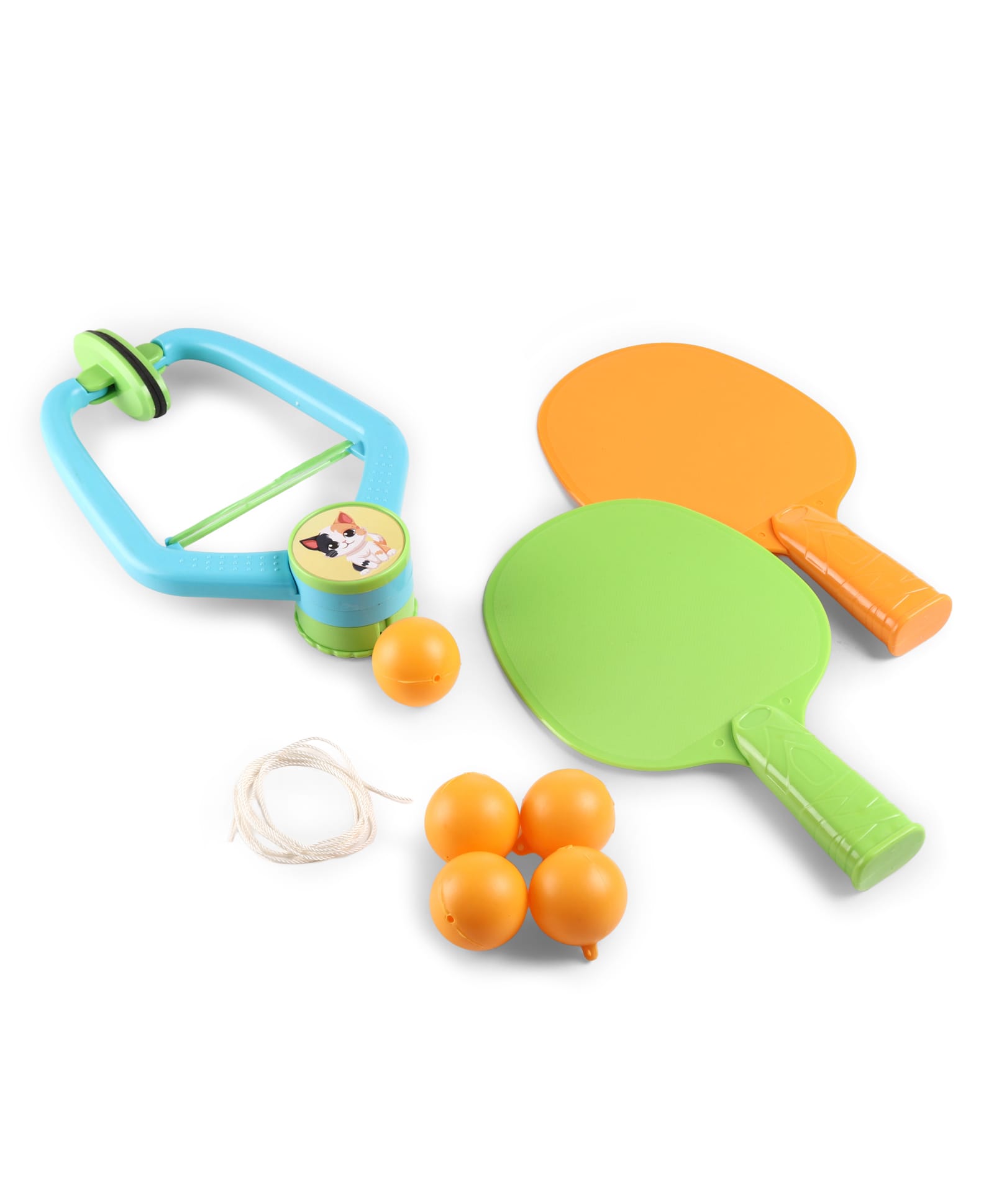 fab n funky Hanging Table Tennis Trainer for Kids| Adjustable String Ping Pong Practice Set 2 Paddles & 5 Balls| Indoor Outdoor Reflex Training Toy|Easy Setup| BIS Certified| Gifting Idea for 3+ years-picture-19