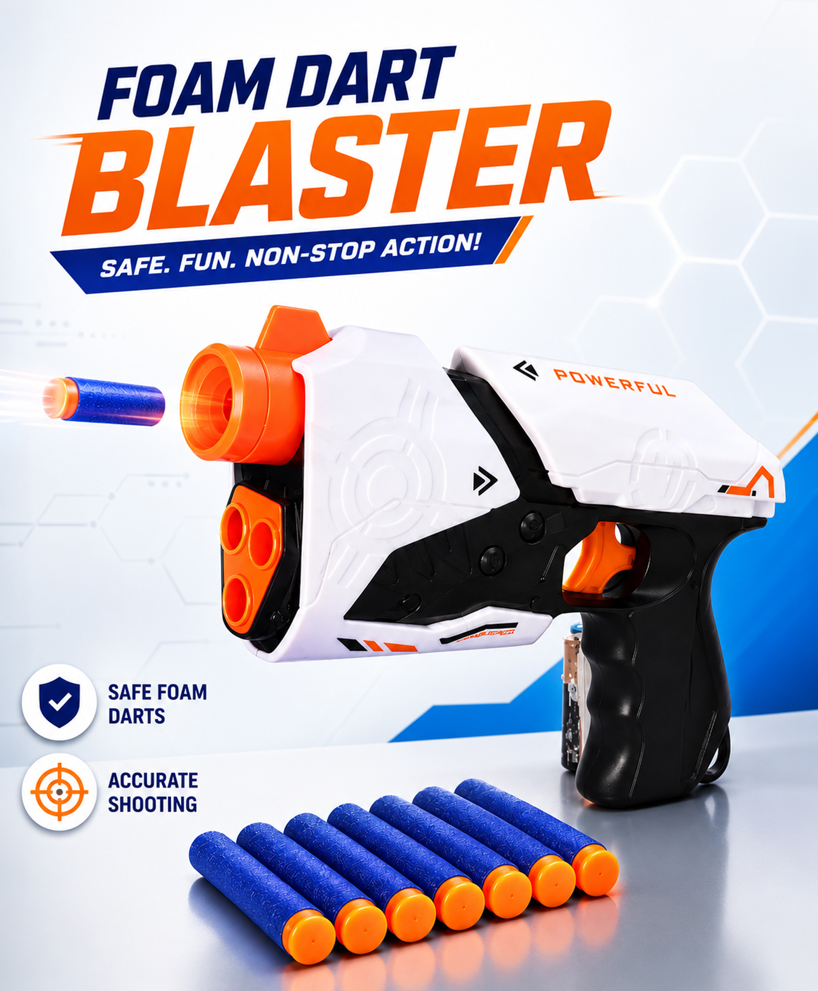 Foam Dart Blaster Toy Gun for Kids| Manual Soft Bullet Shooting Gun with 10 Foam Darts| Long Range Play Blaster| BIS Certified| Roll Playing Fun| Indoor & Outdoor Fun-image-39