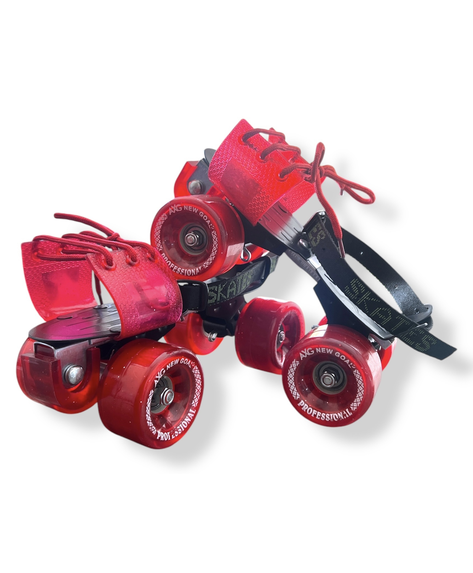AXG New Goal Premium Professional PVC Wheels (65MM) for Kids (Age 9 Years and Above) Quad Roller Skates - Size 4 to 10 UK (Red)-image-36