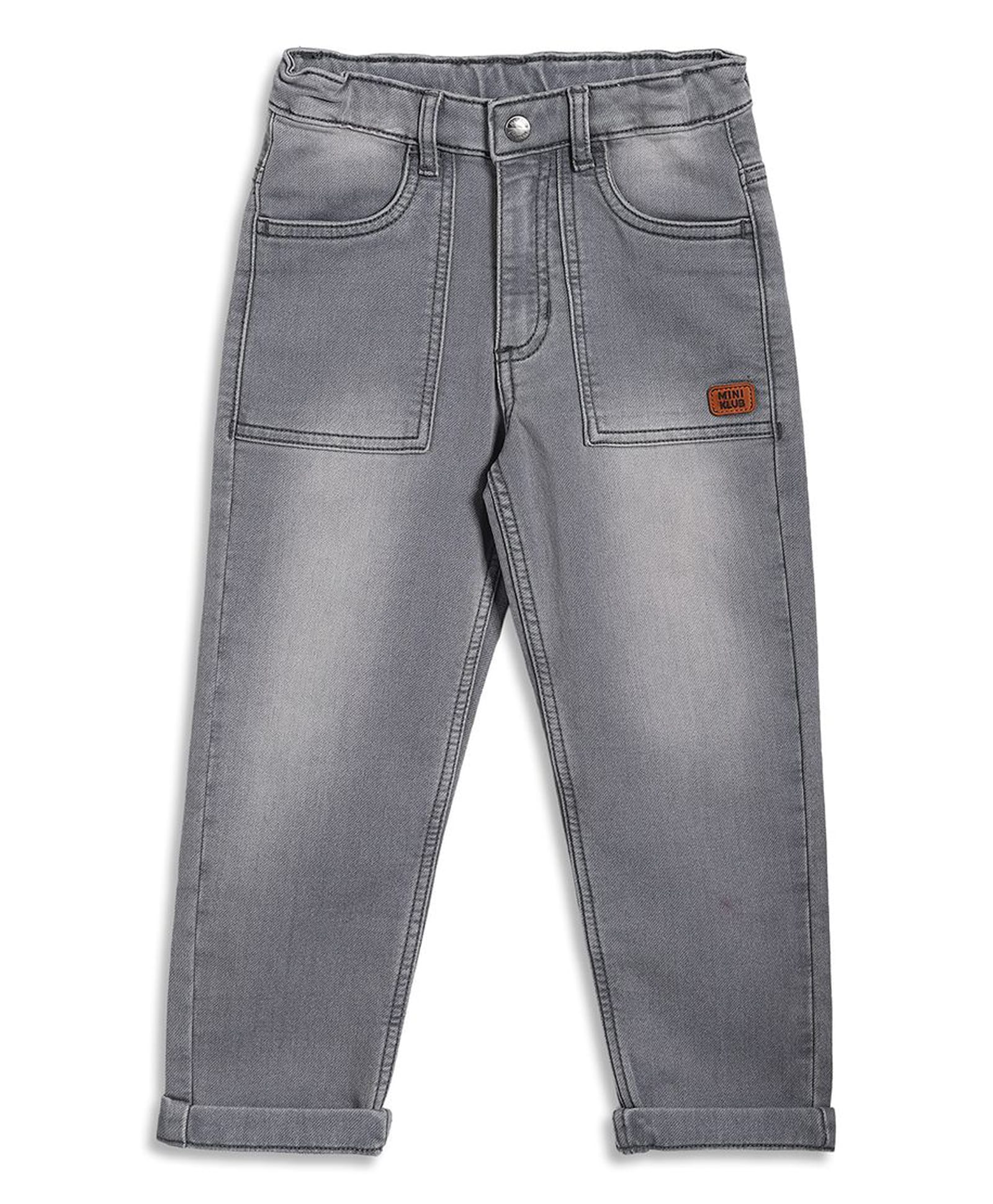 MINI KLUB Cotton Blend Knit Mild Washed Jeans - Grey-picture-10