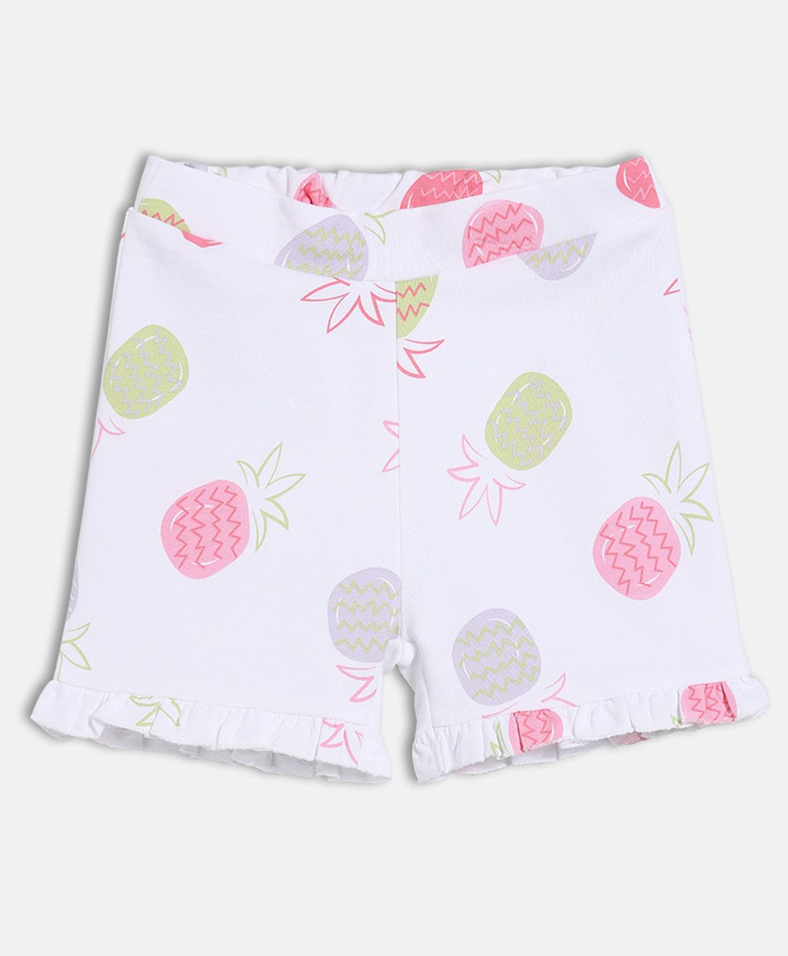 MINI KLUB Cotton Knit Pineapples Printed Shorts - White-picture-25