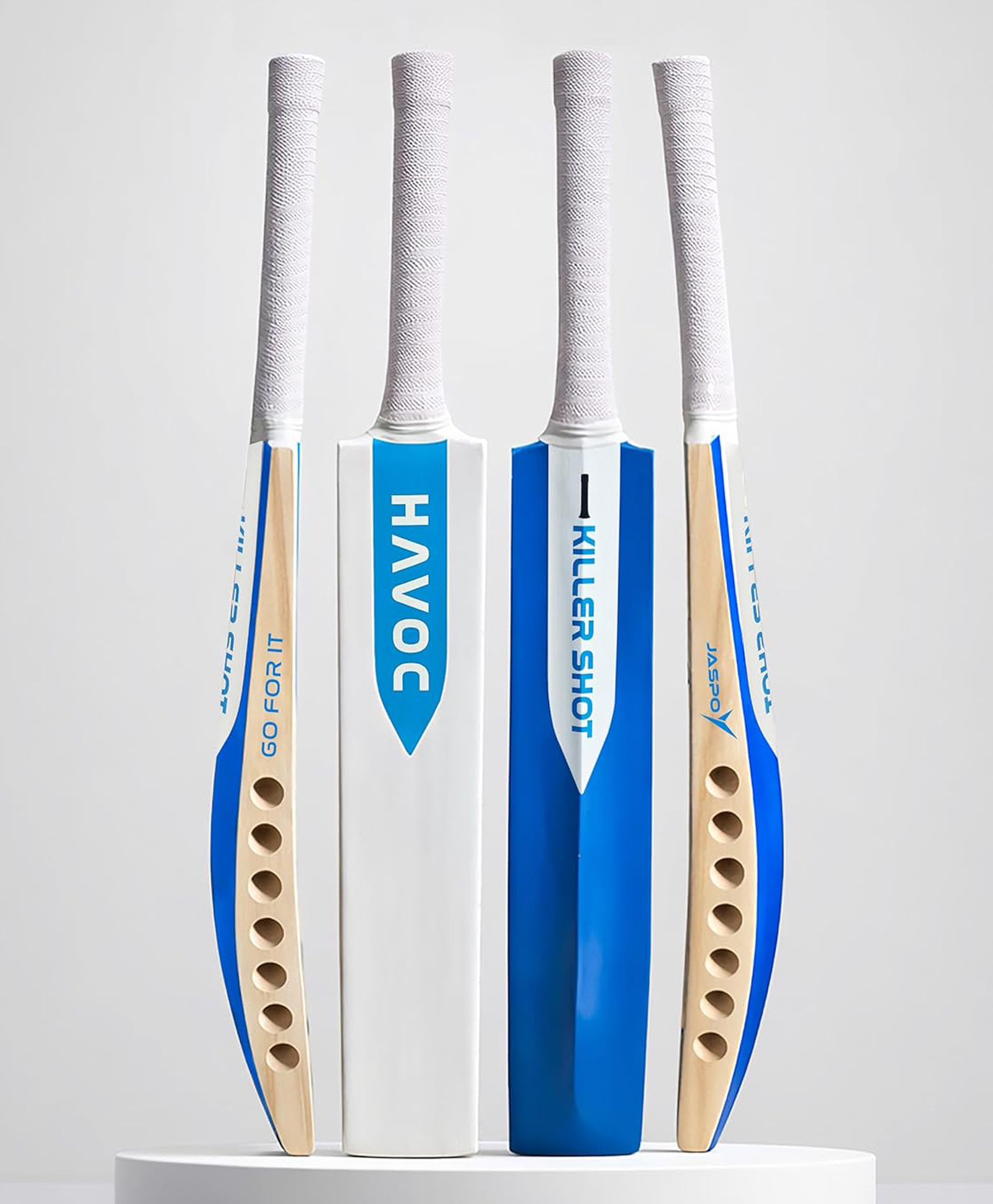 Jaspo Havoc Tennis-Wind Ball Cricket Bat Full Size, Poplar Willow Blade, Handle-Lightweight 1050g, Shock-Absorbable Design | Toe Guard | Ideal for Indoor/Outdoor, Gully & Box Cricket-picture-11