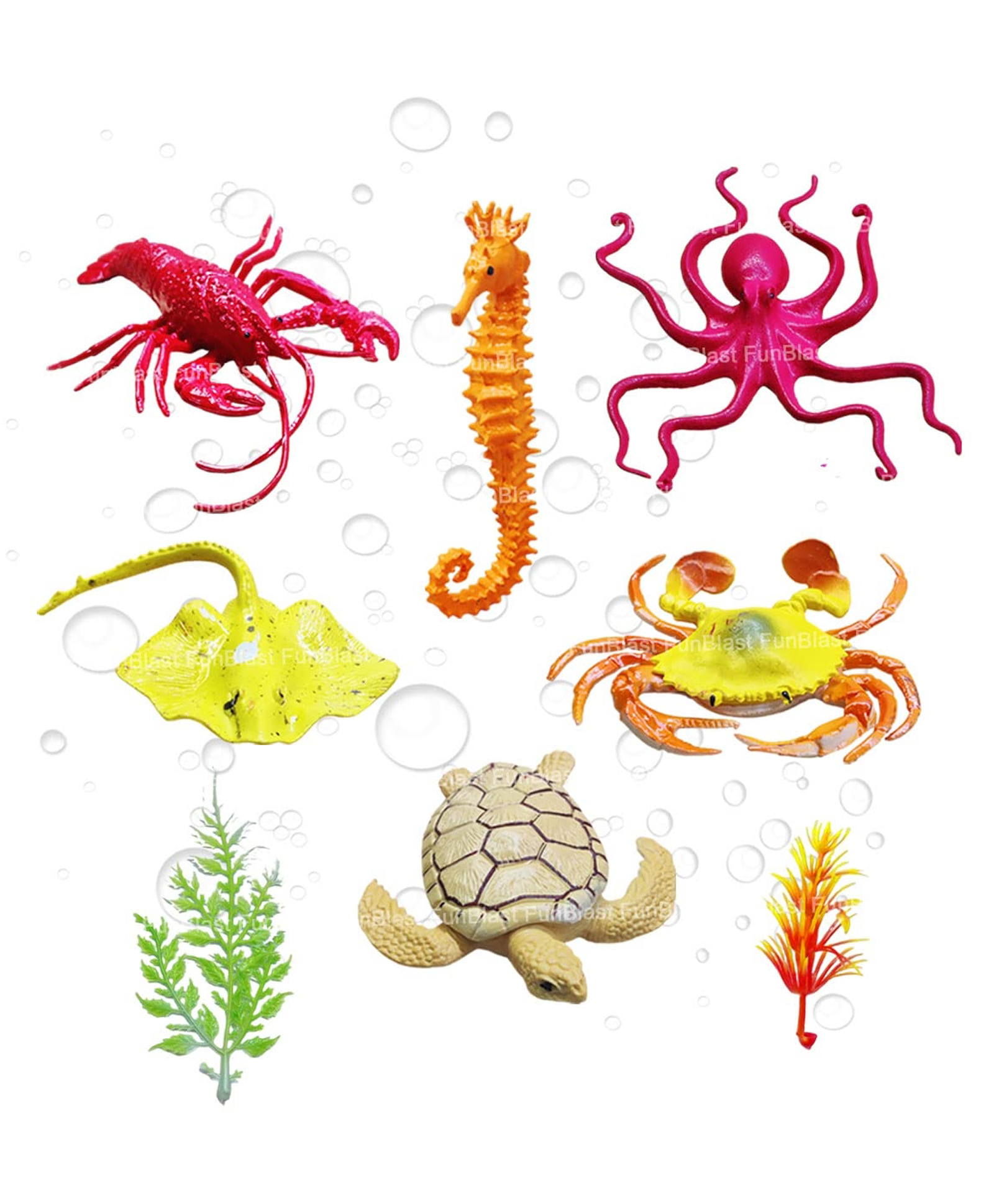 FunBlast Realistic Seas Animal Figures Toy Set for Kids Pack of 8 - Multicolor-image-48
