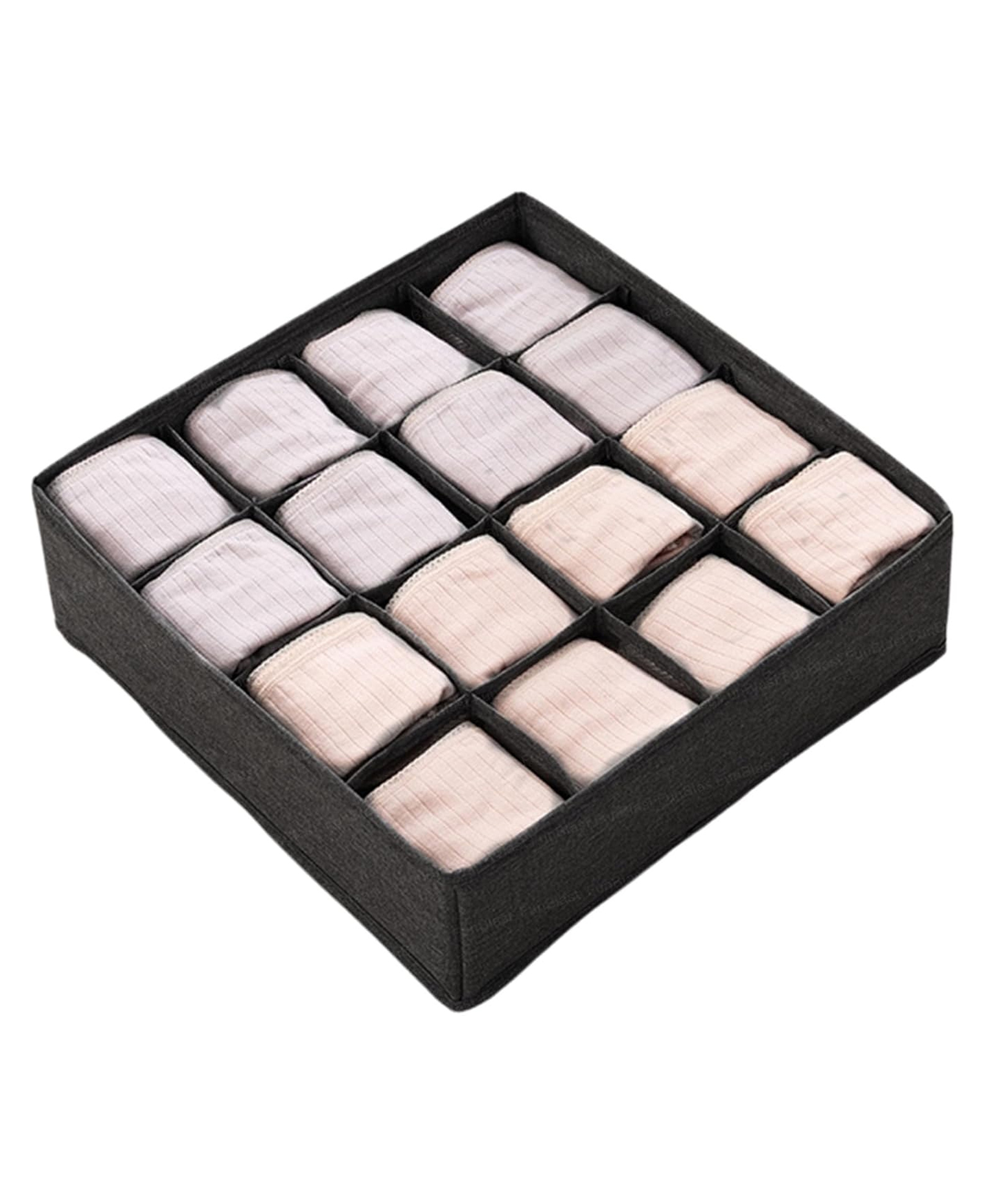 FunBlast Foldable Drawer Divider Multipurpose Cloth Storage Box Pack of 1 (Grey)-picture-3