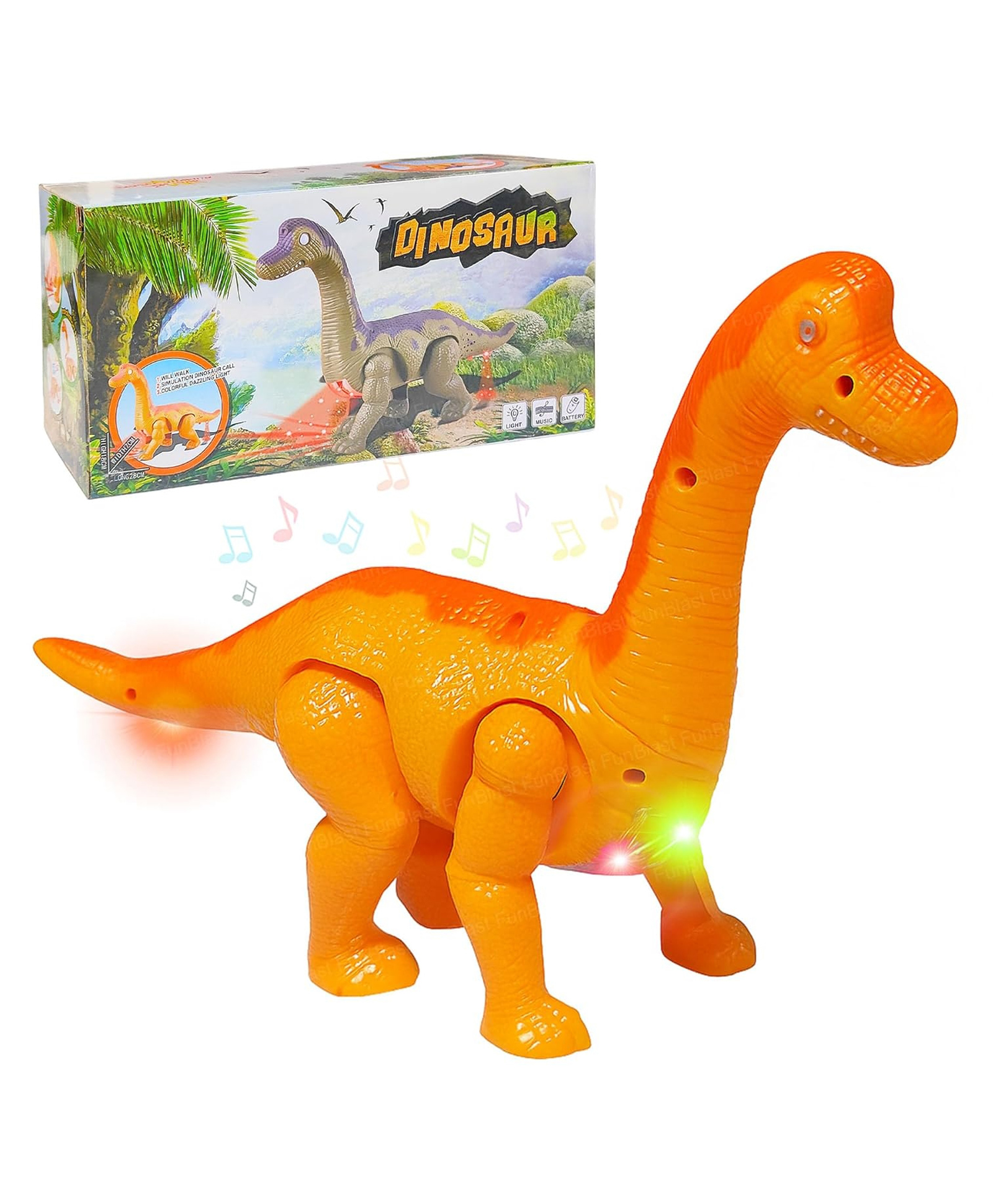 FunBlast Realistic Moving Dinosaur Toy with Flashing Light and Sound for Kids - Color May Vary-image-49