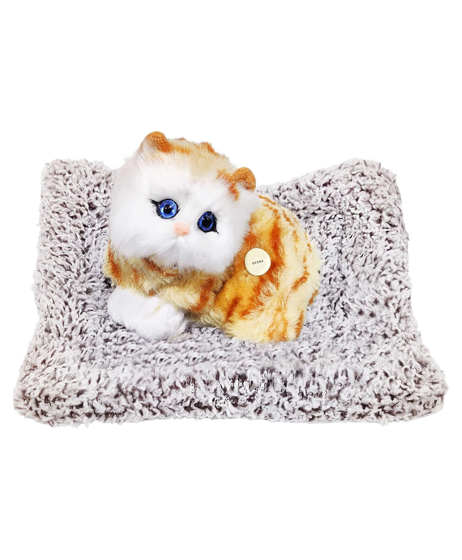 FunBlast Height 15 cm Realistic Setting Cat Plush with Meow Sound Toy - Brown & Orange-image-8