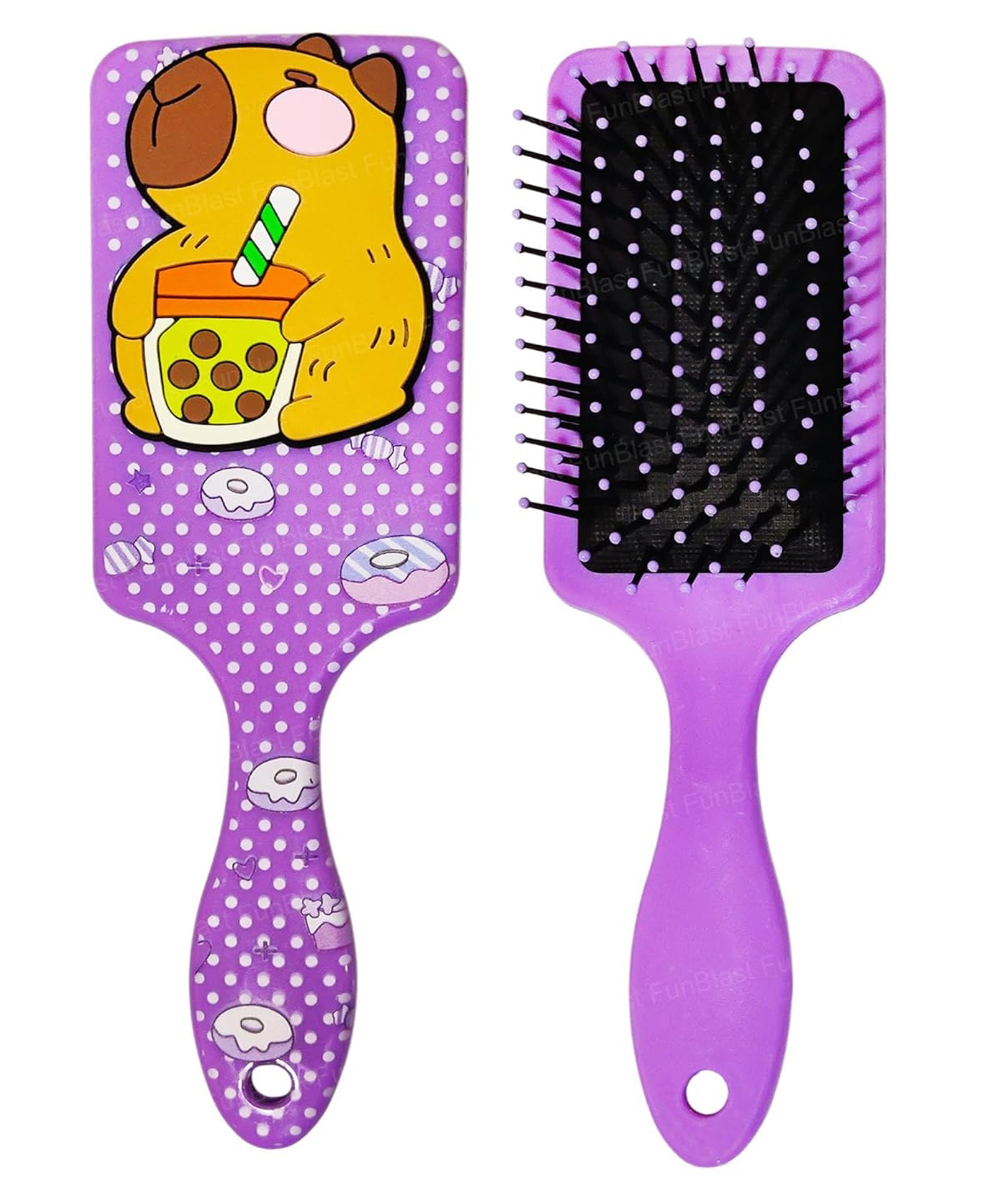 FunBlast Capybara Theme Rectangular Hair Comb for Girls - Pack of 1 (Purple)-image-28