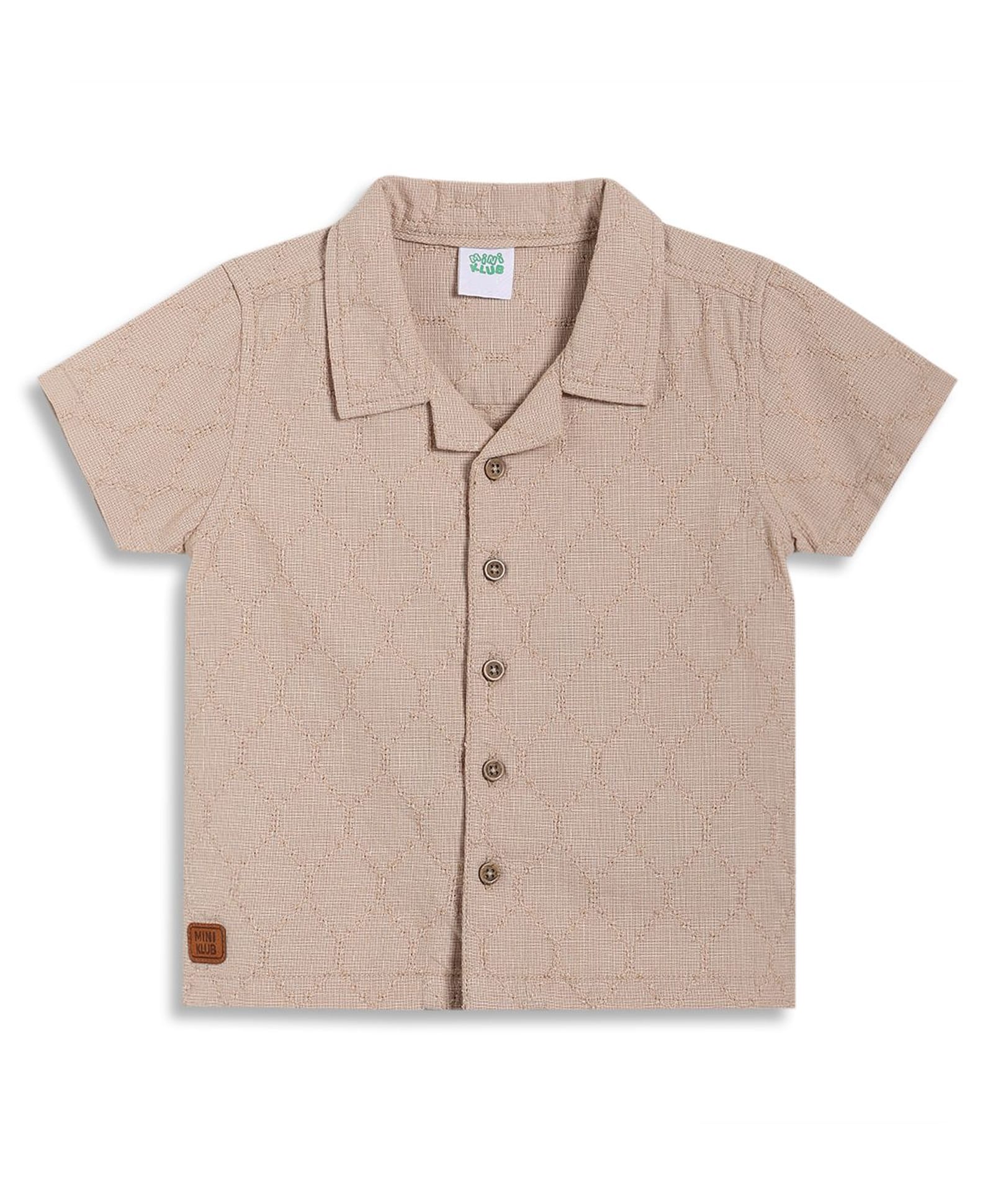 MINI KLUB Cotton Knit Half Sleeves Textured Shirt - Brown-picture-14