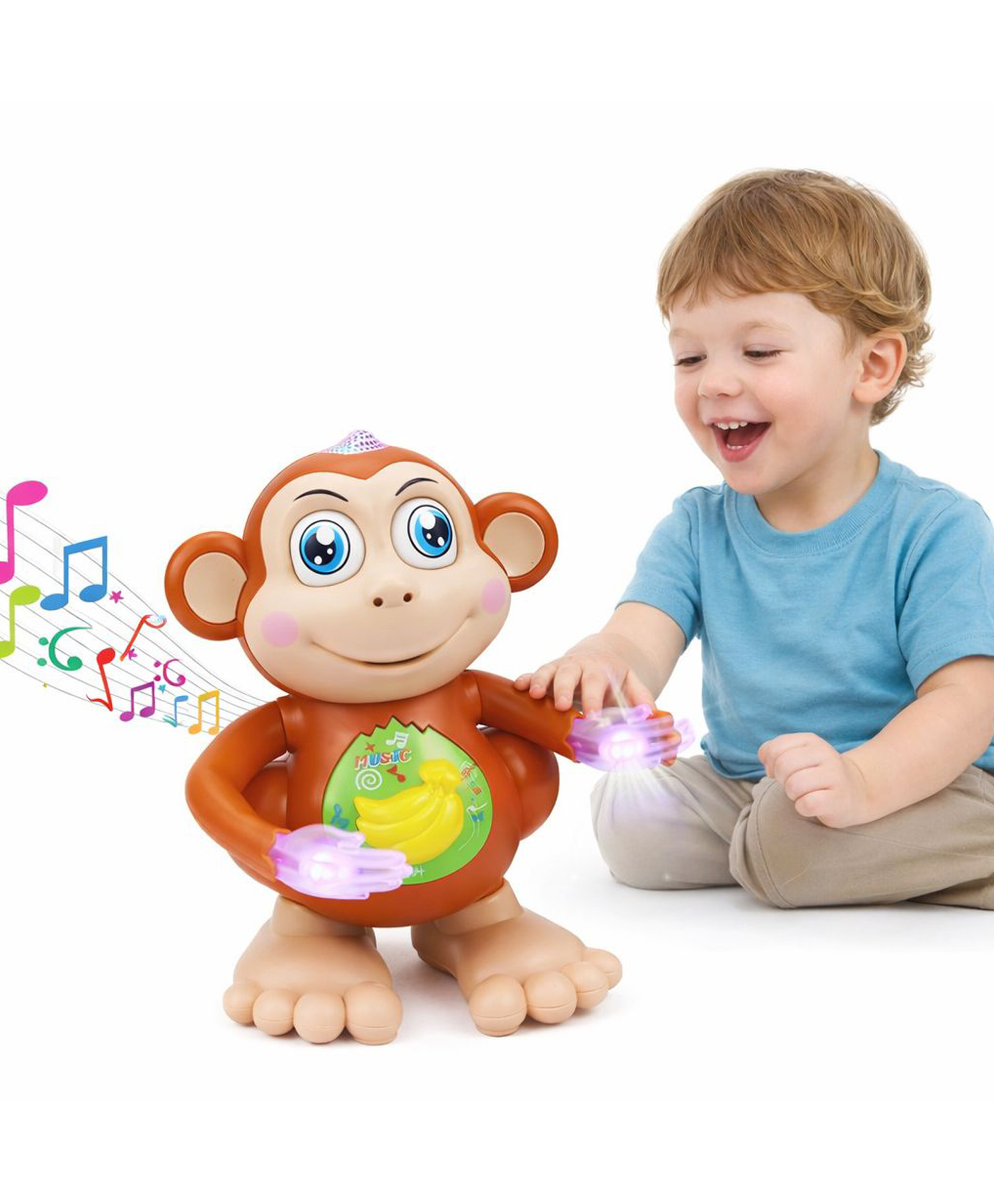 SANJARY Dancing Musical Monkey Toy with Lights Moving Hands, Interactive Baby Toddler Educational Learning Gift Toy for Kids - Color & Design May Vary-image-17