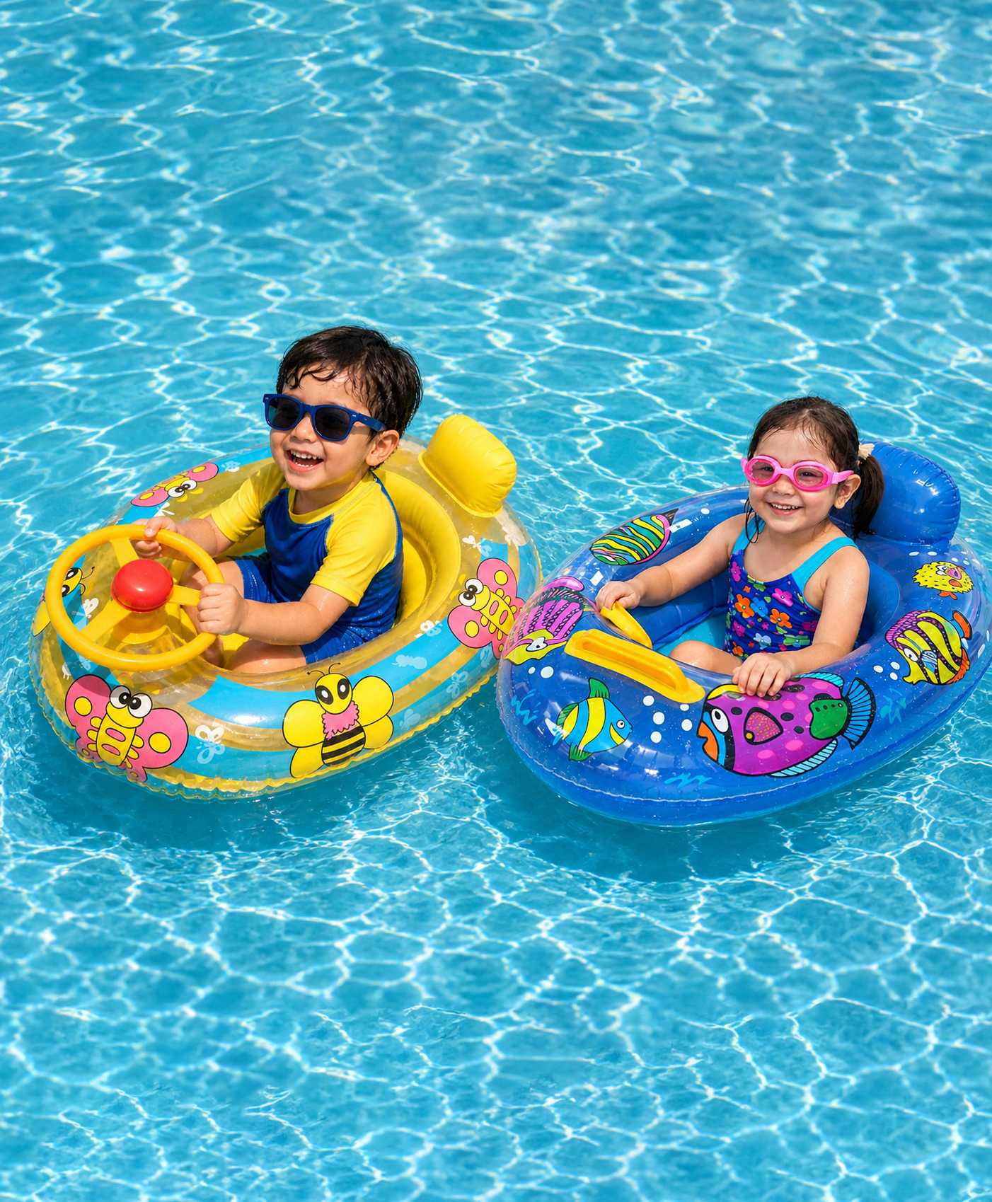 SANJARY Inflatable Baby Swimming Seat Ring with Backrest, Kids Pool Float Trainer, Toddler Water Safety Swim Support for Summer Pool Fun - Color & Design May Vary-image-14