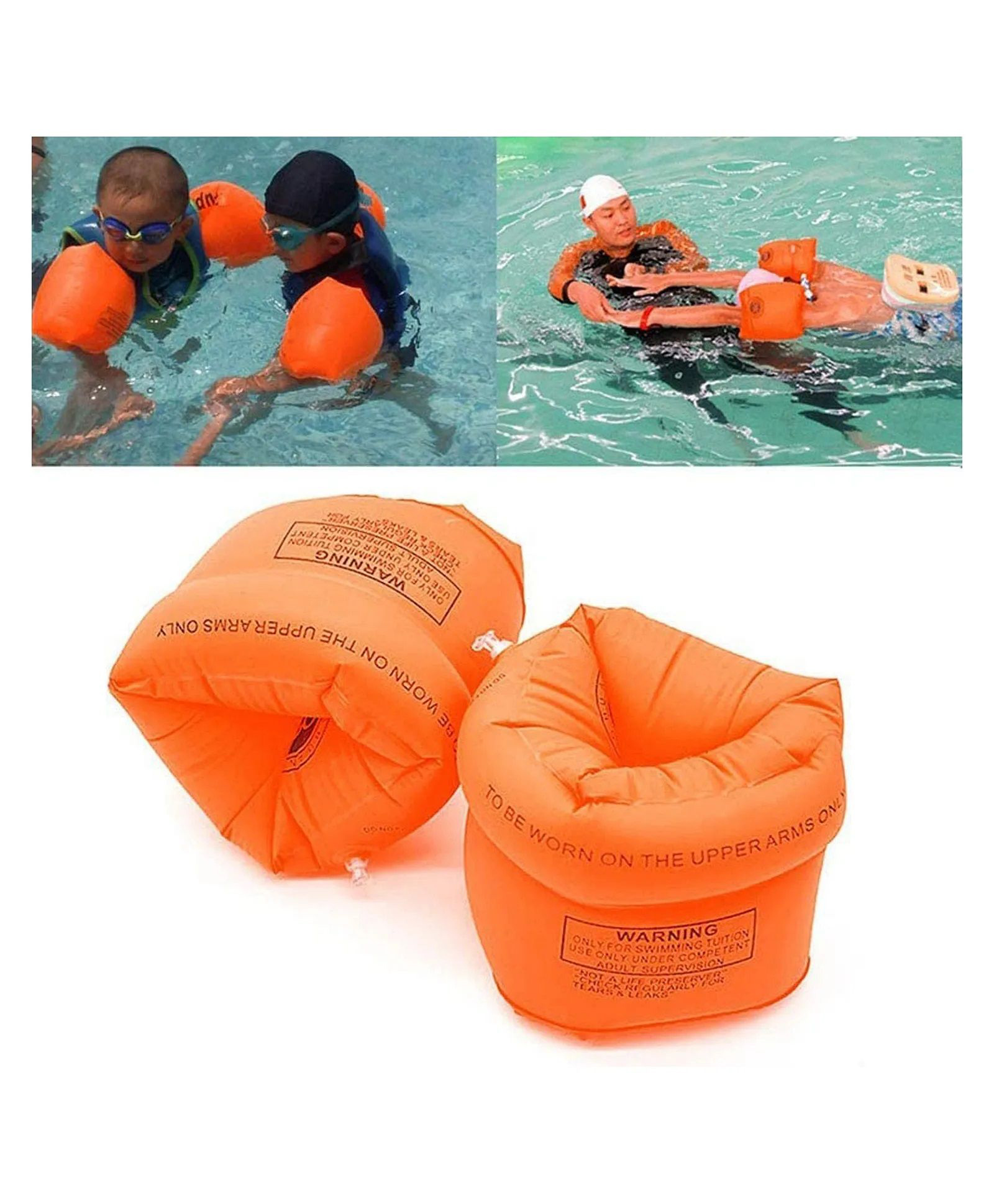 SANJARY Inflatable Kids Swimming Arm Bands Floaties, Safety Swim Arm Rings for Children Beginner Training Pool Beach Water Learning Aid color design may vary-image-44
