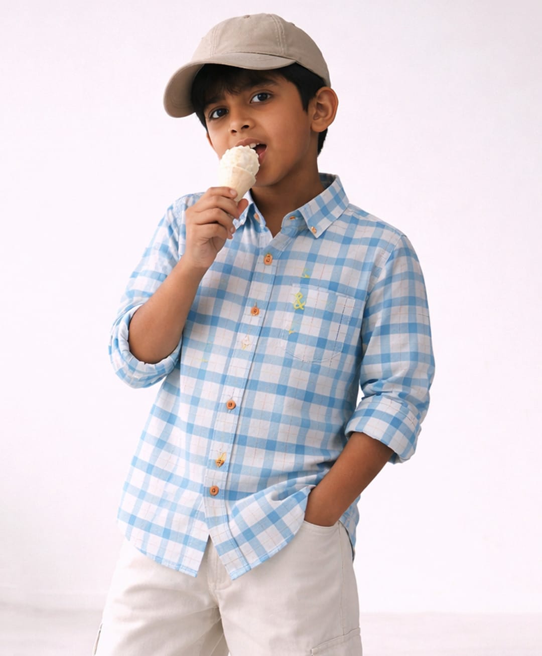 Tales & Stories Cotton Woven Full Sleeves Checked Shirt - Blue-picture-22