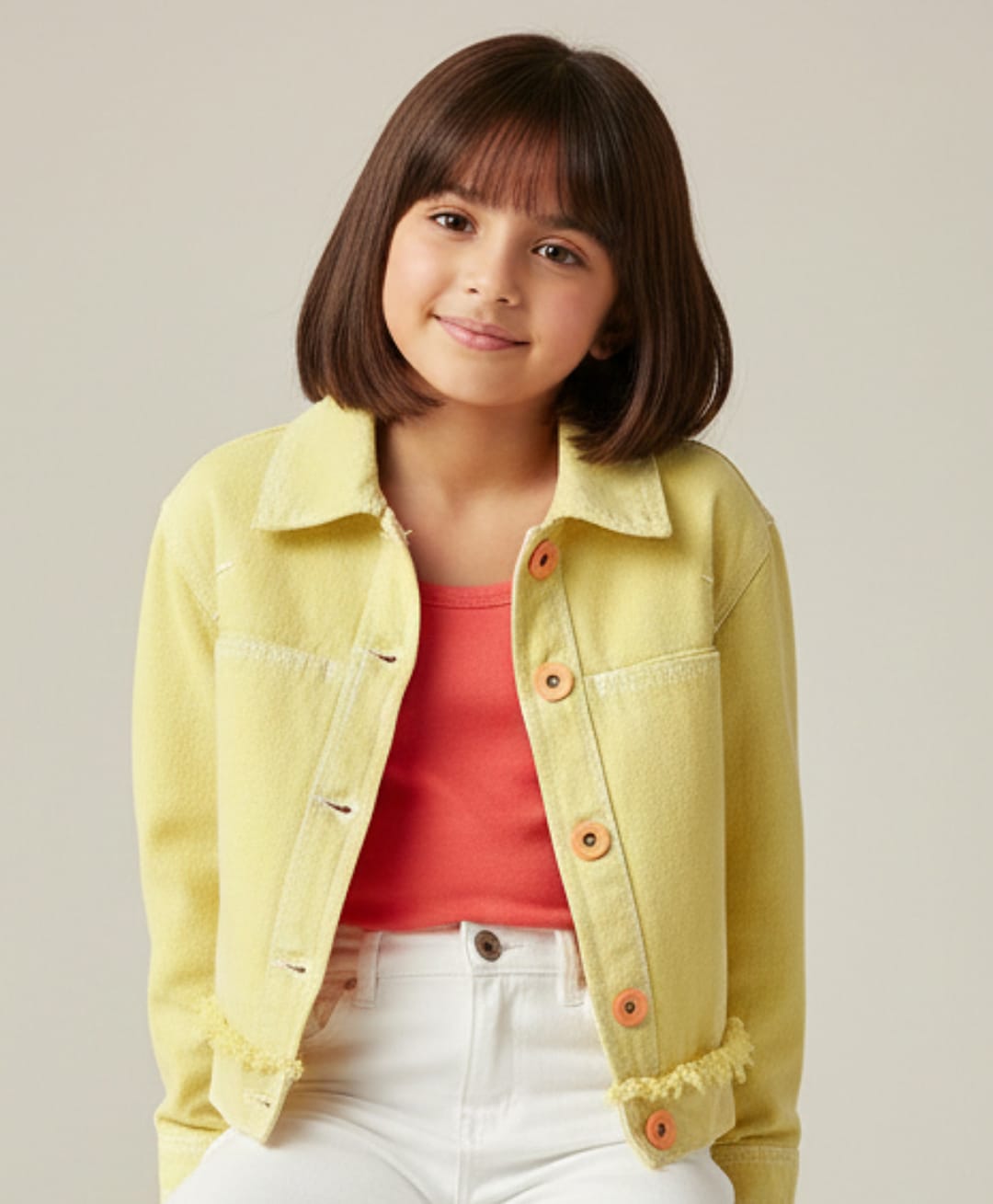 Tales & Stories Denim Woven Full Sleeves Solid Jacket - Yellow-picture-26