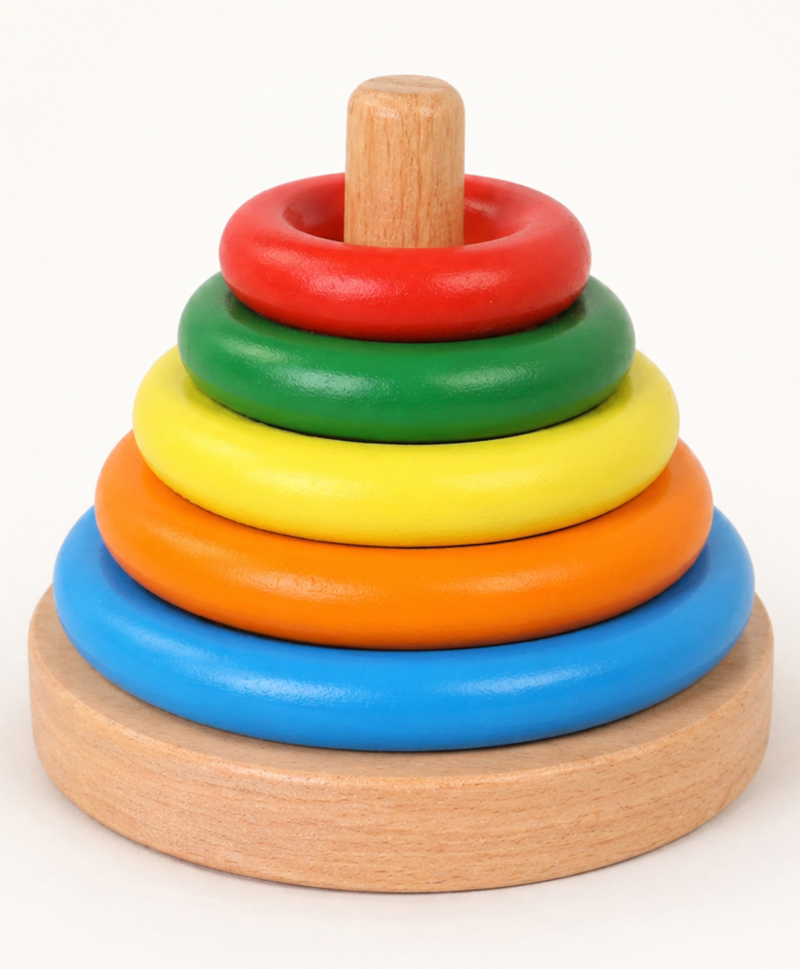BrainyTots Wooden Ring Stacker 5 Rings Multicolor-picture-5