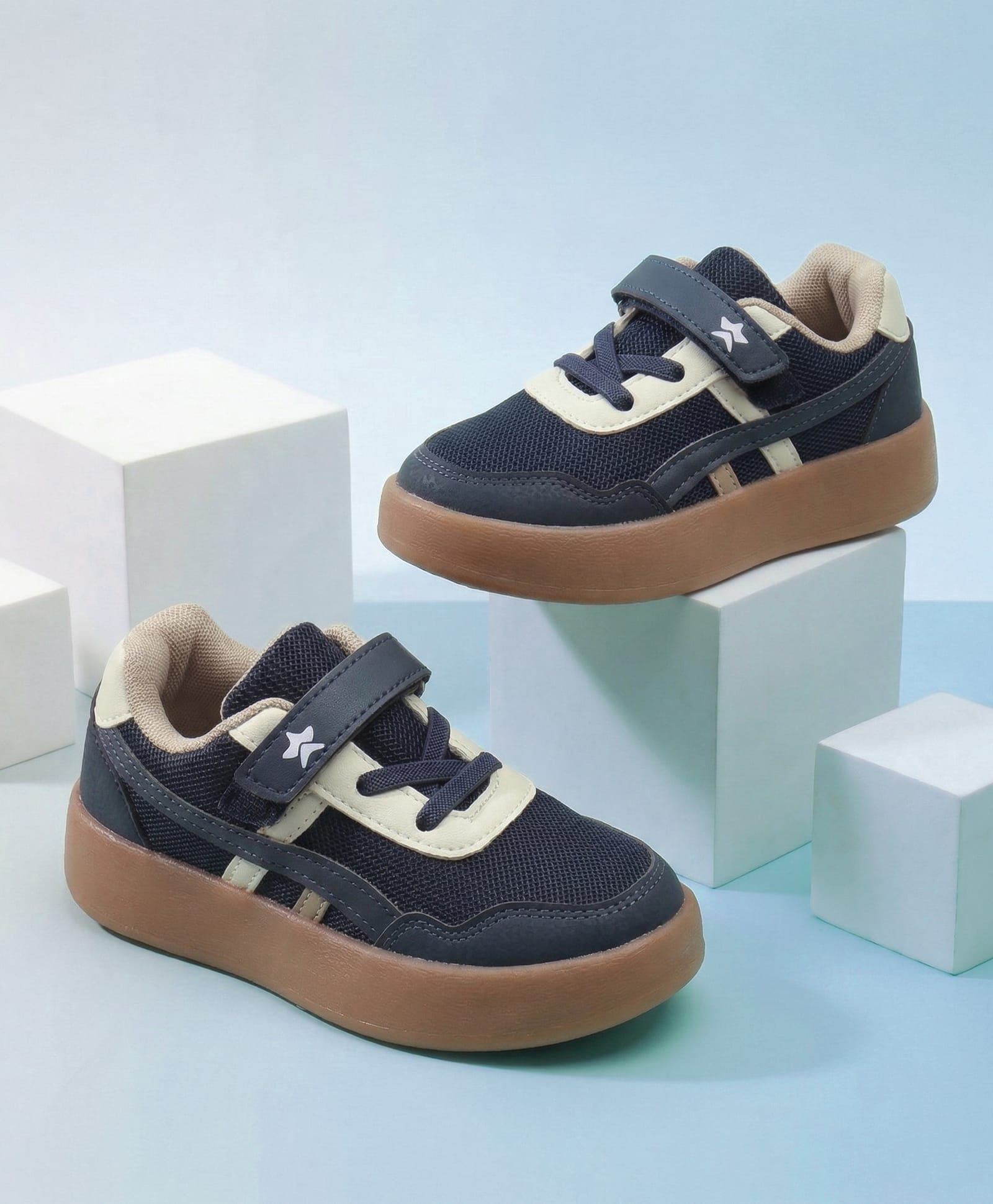 Cute Walk by Babyhug Velcro Closure Solid Sneaker Shoes - Navy Blue-picture-17