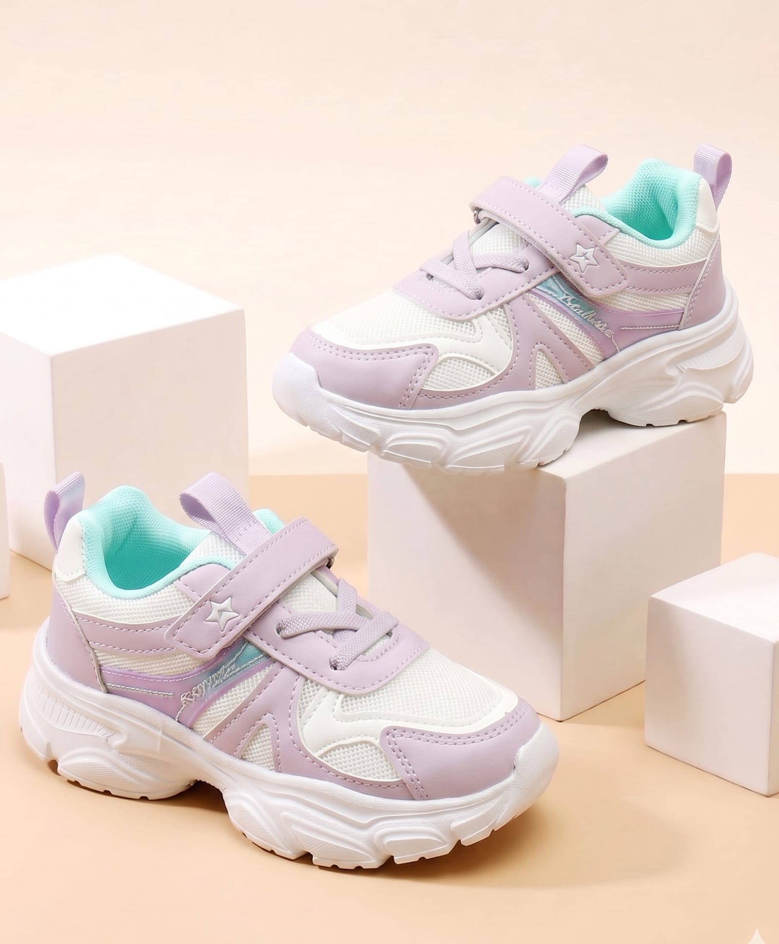 Cute Walk by Babyhug Velcro Closure Solid Sneaker Shoes - Purple-image-28