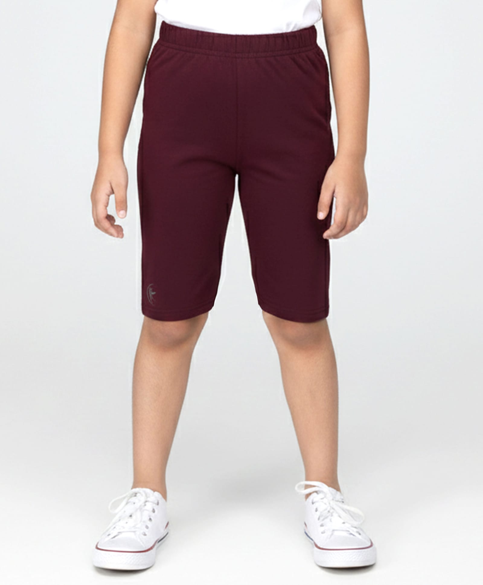 Kiddopanti Cotton Spandex Knit Solid Shorts - Wine-picture-36