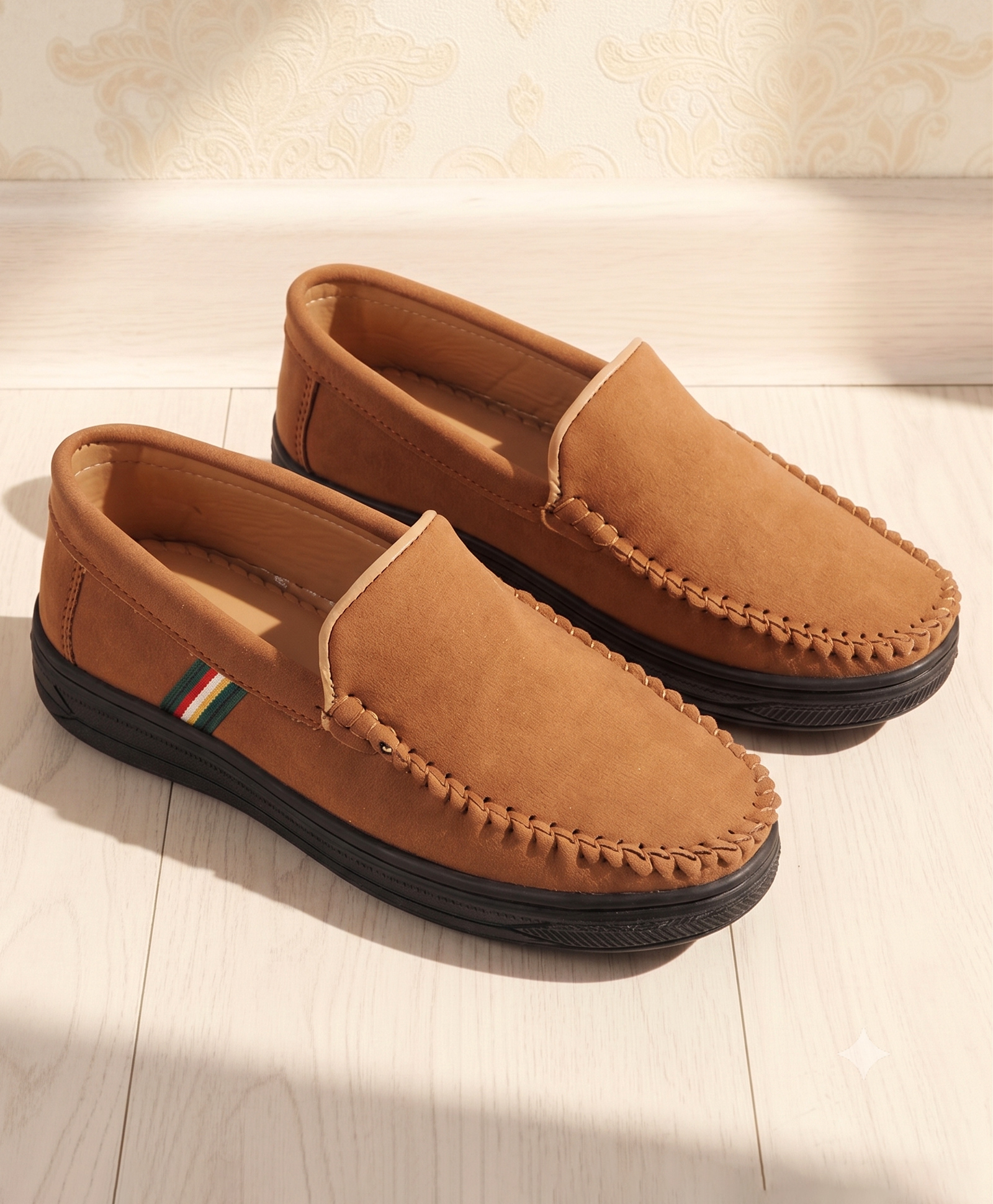 Pine Kids Slip On Solid Formal & Party Wear Loafers - Tan-picture-6