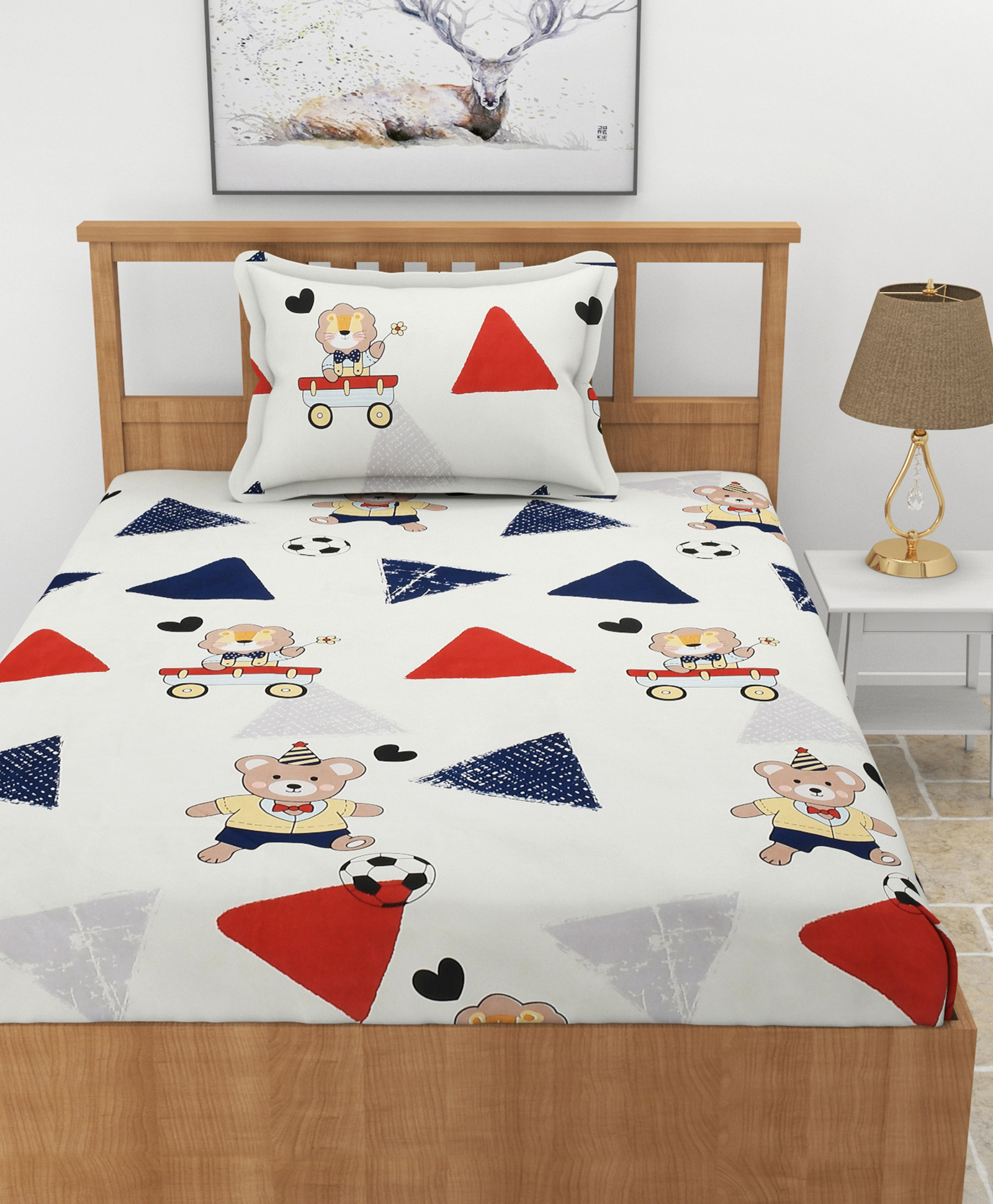 MORADO Premium Glace Cotton Flat Single Bedsheet with 1 Pillow Cover (60x90Inches)-Red-picture-34