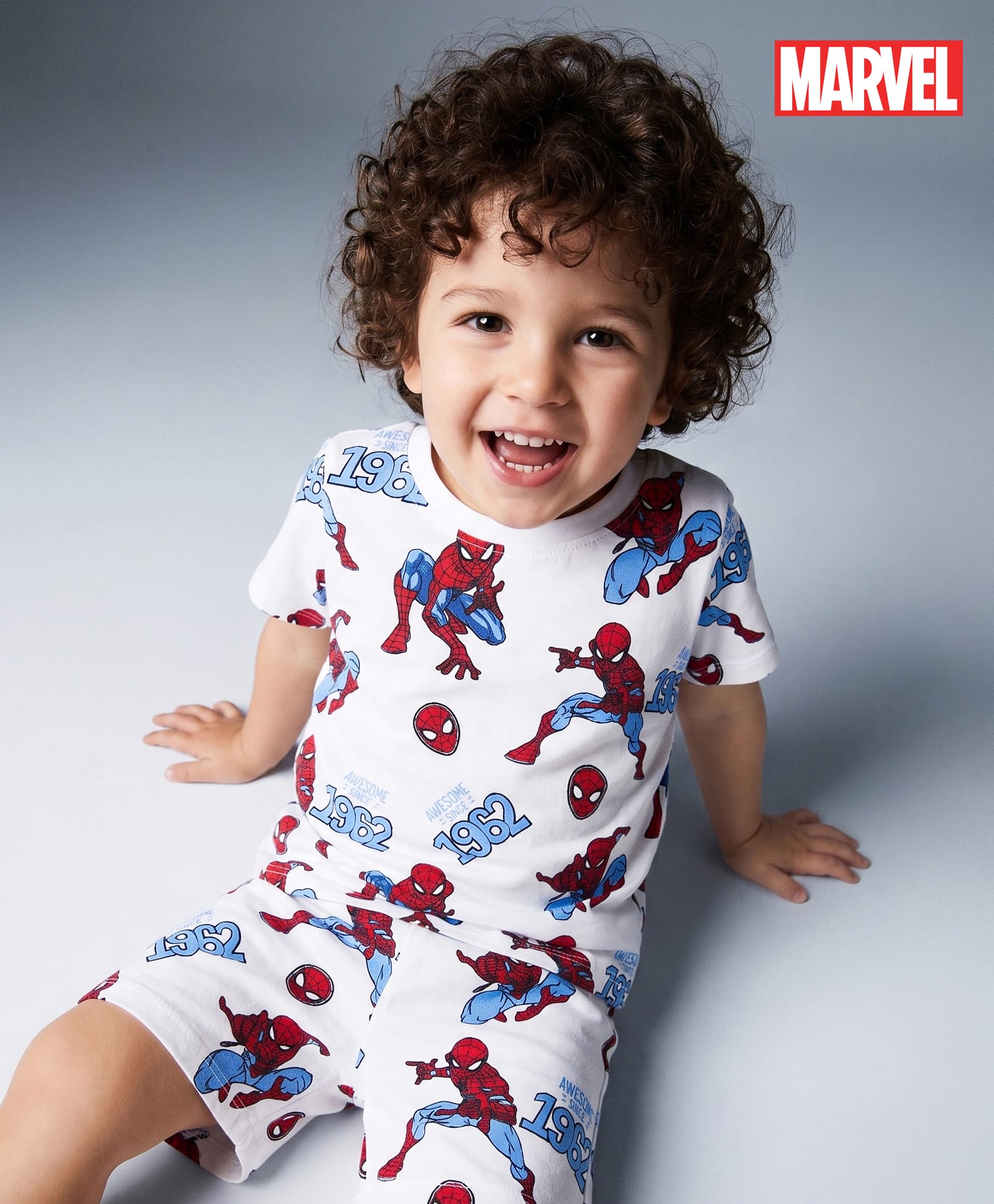 Babyhug Single Jersey Knit Half Sleeves Co-Ords T-Shirt & Shorts Night Suit with Spider-Man Print - White-image-33